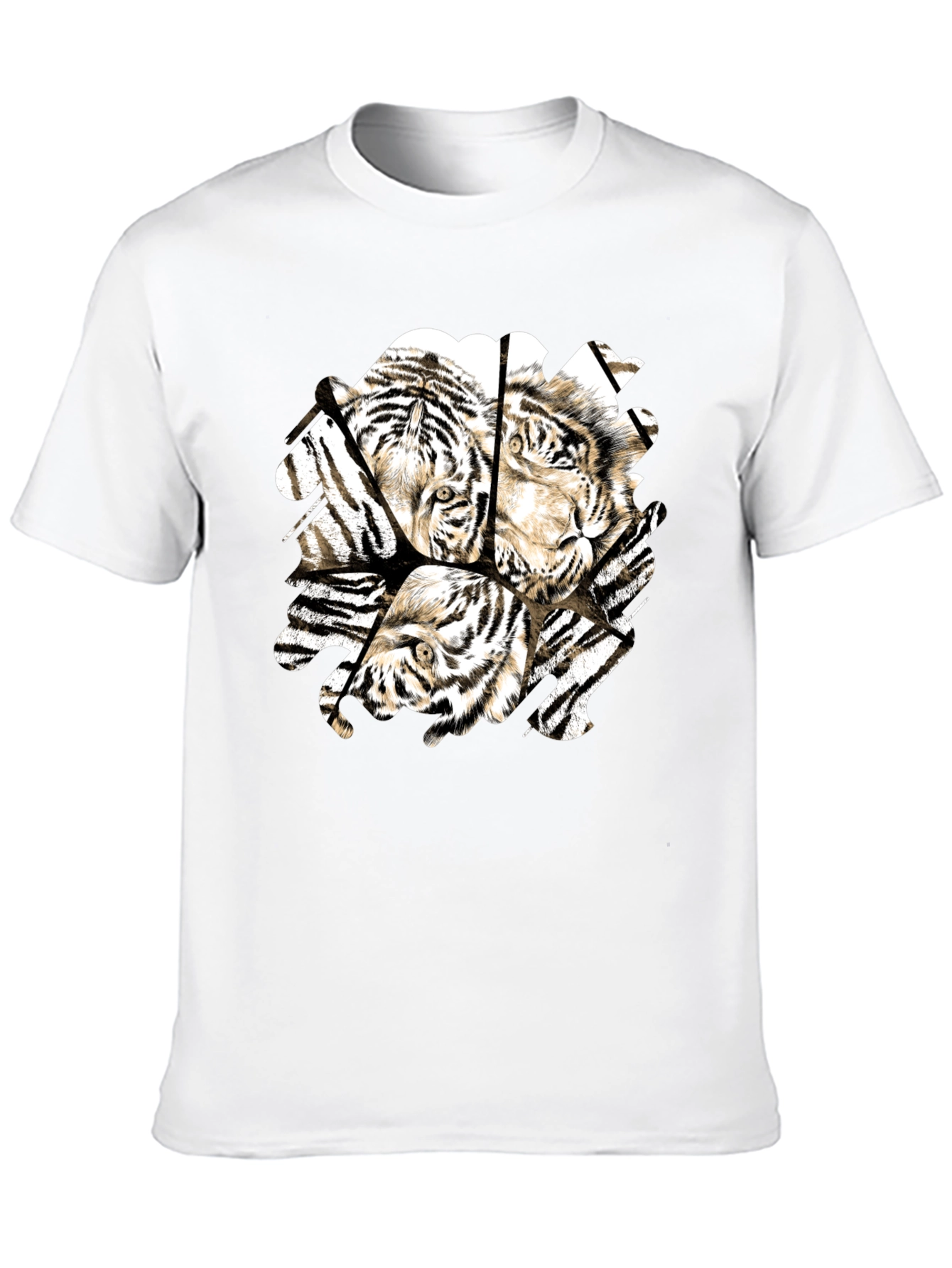 Black Tiger Graphic Black T-Shirt for Men view 10