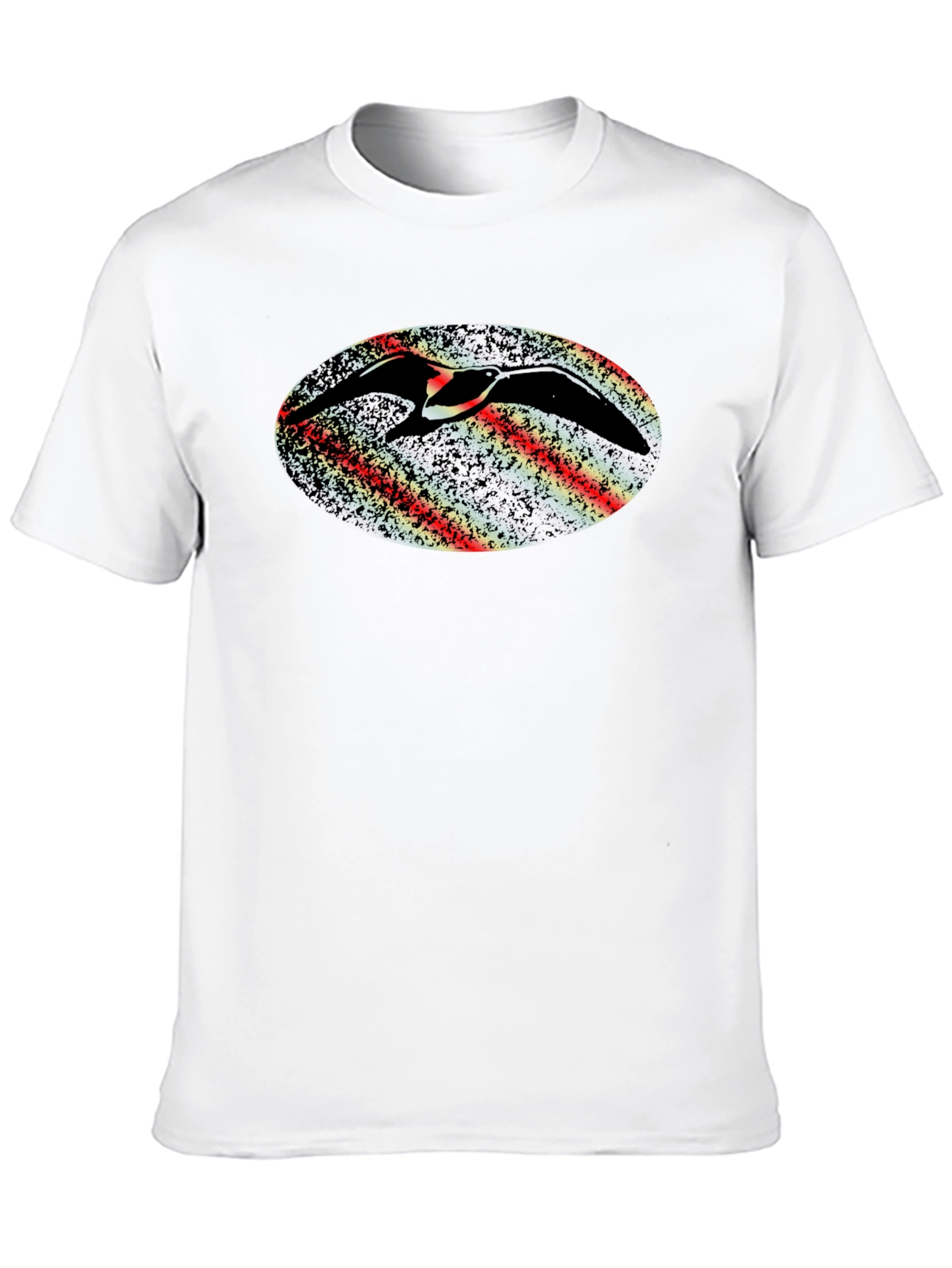 Black Abstract Bird Graphic Black T-Shirt view 10