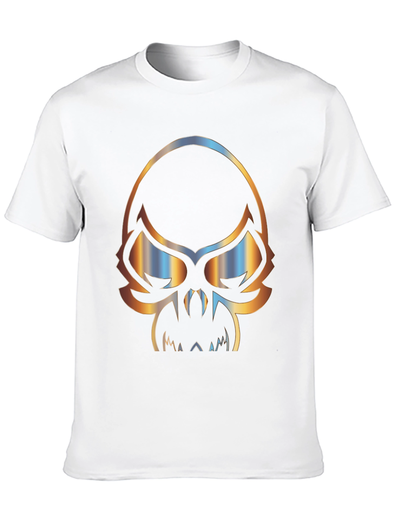 Black Skull Graphic Print Men's Black T-Shirt view 10