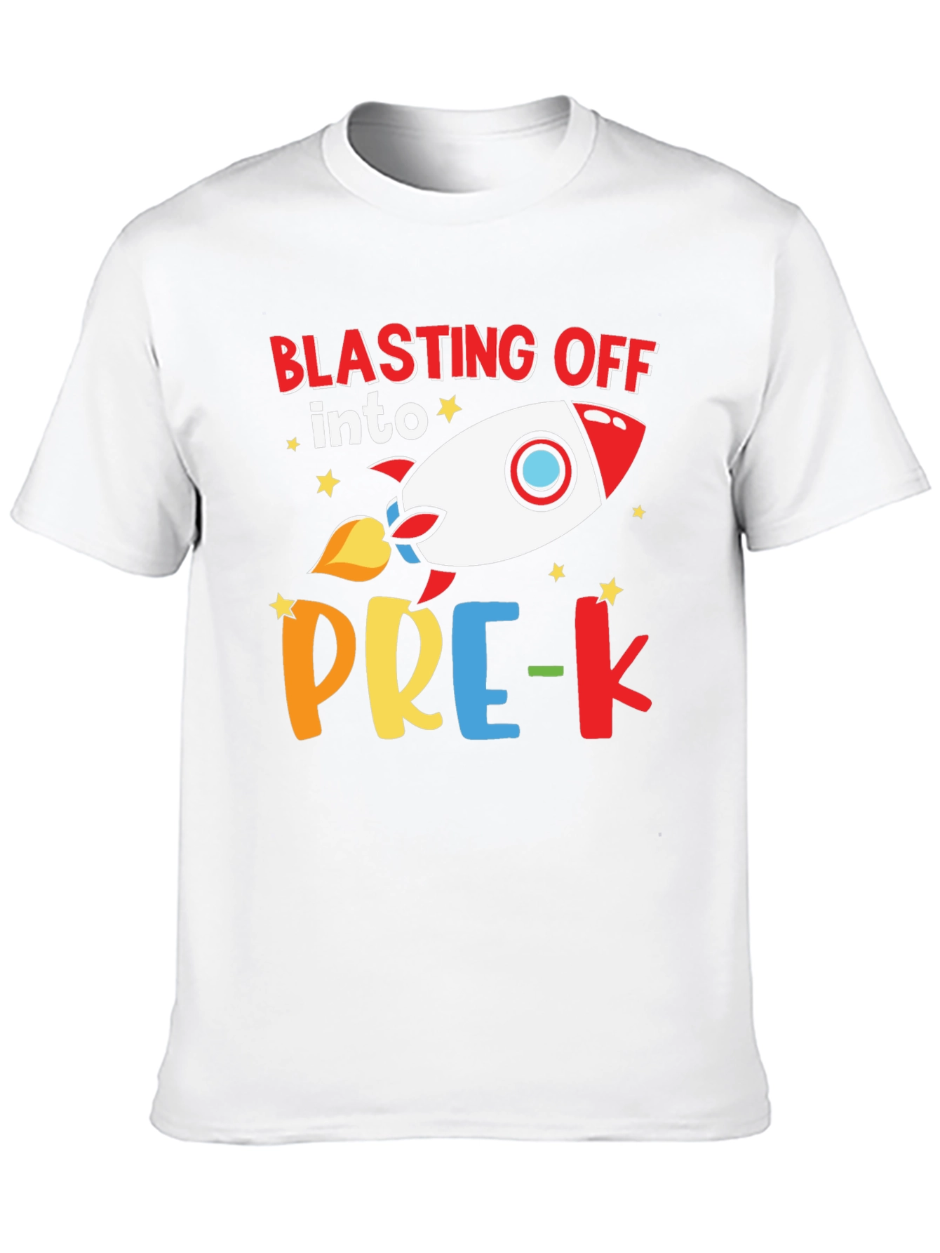 Black Blasting Off into Pre-K Rocket T-Shirt view 10