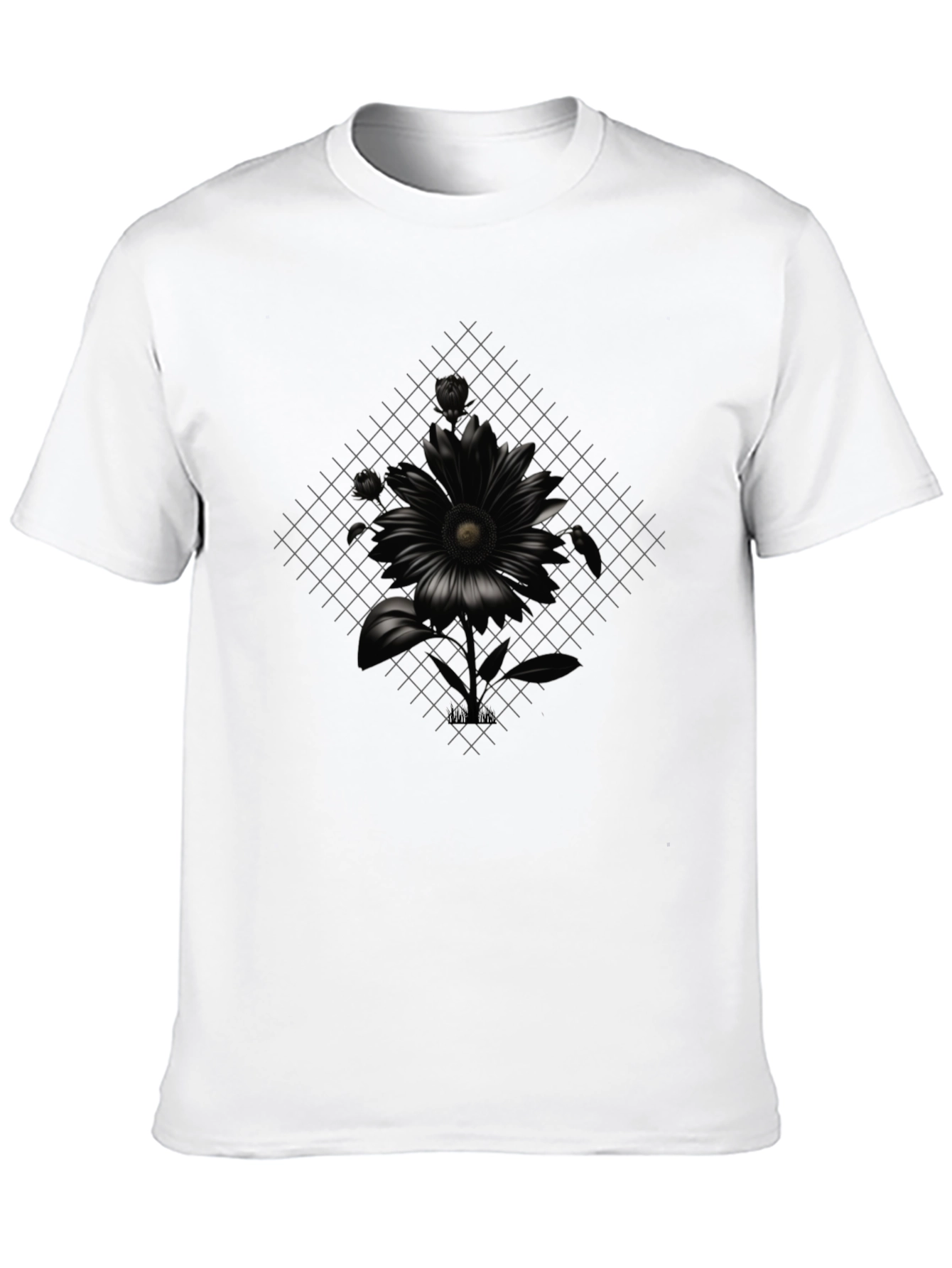 Black Black Flower Graphic Tee view 10