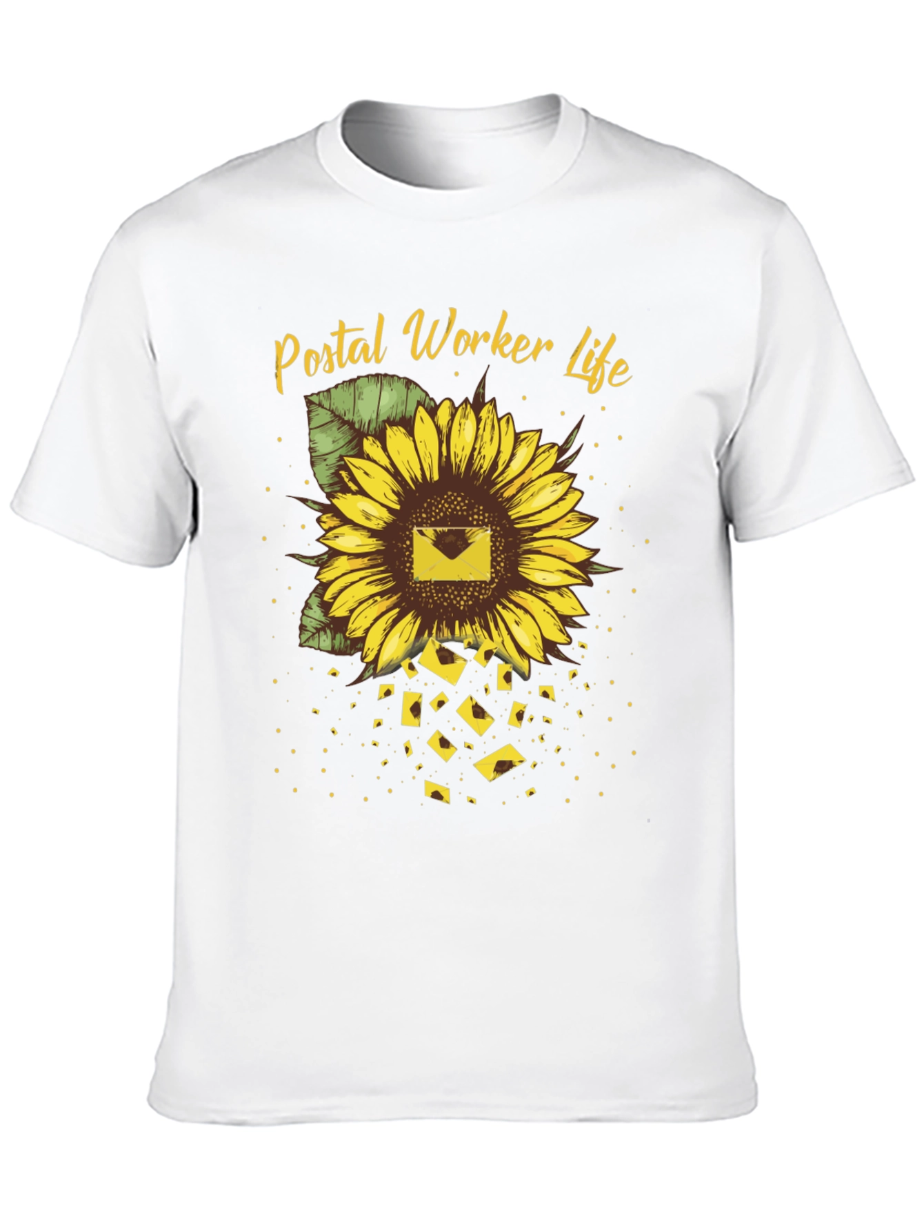 Black Postal Worker Sunflower T-Shirt - Black view 10