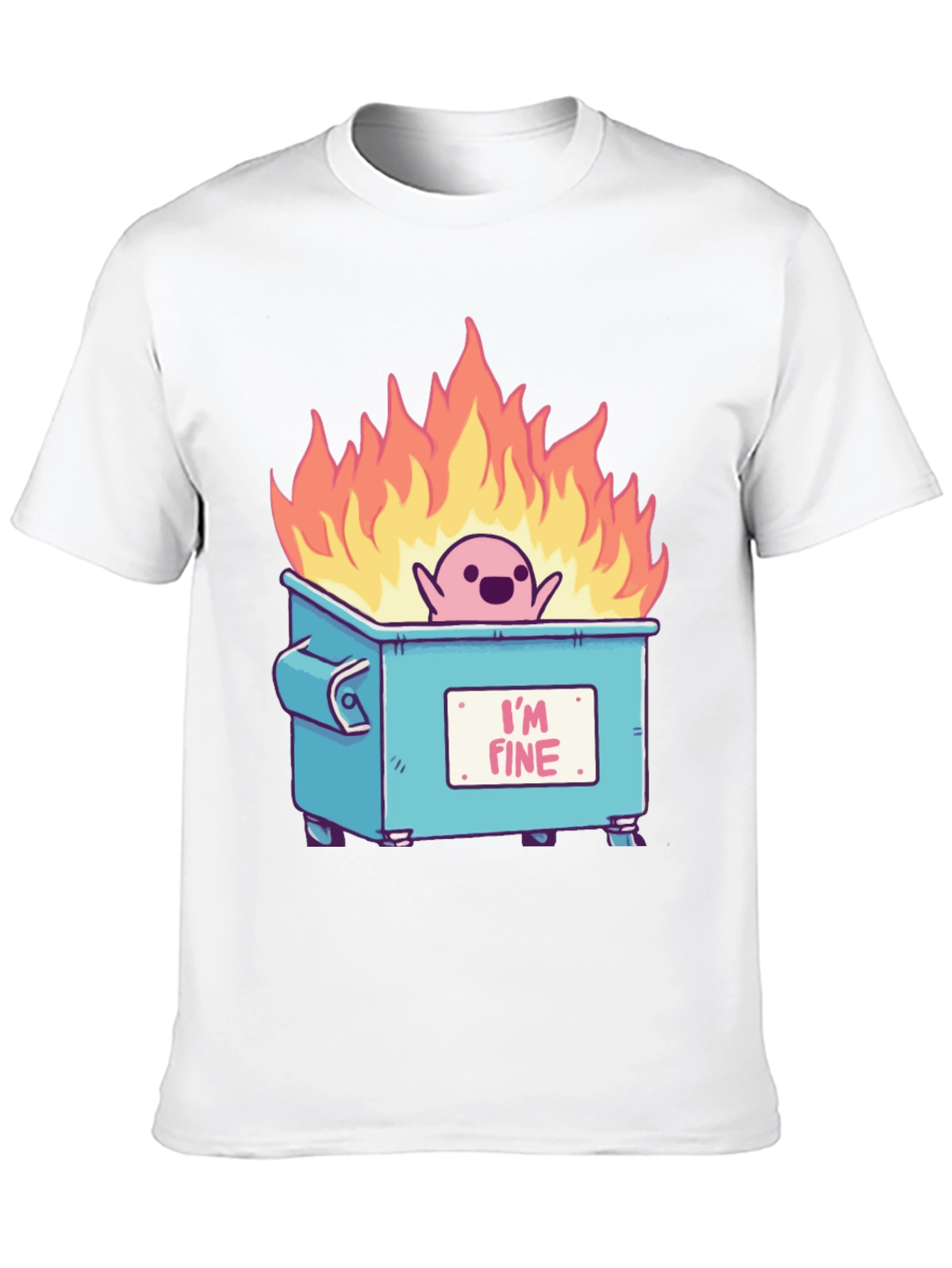 Black I'm Fine Dumpster Fire T-Shirt view 10