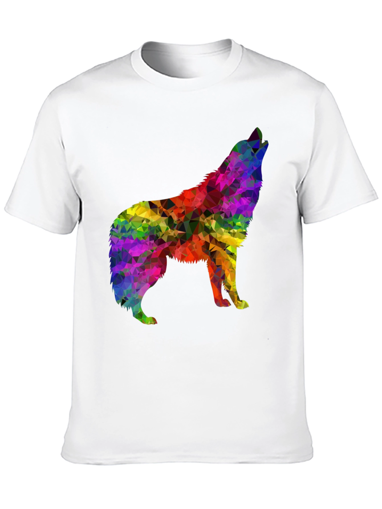 Black Geometric Wolf Graphic Tee - Men's Black T-Shirt view 10