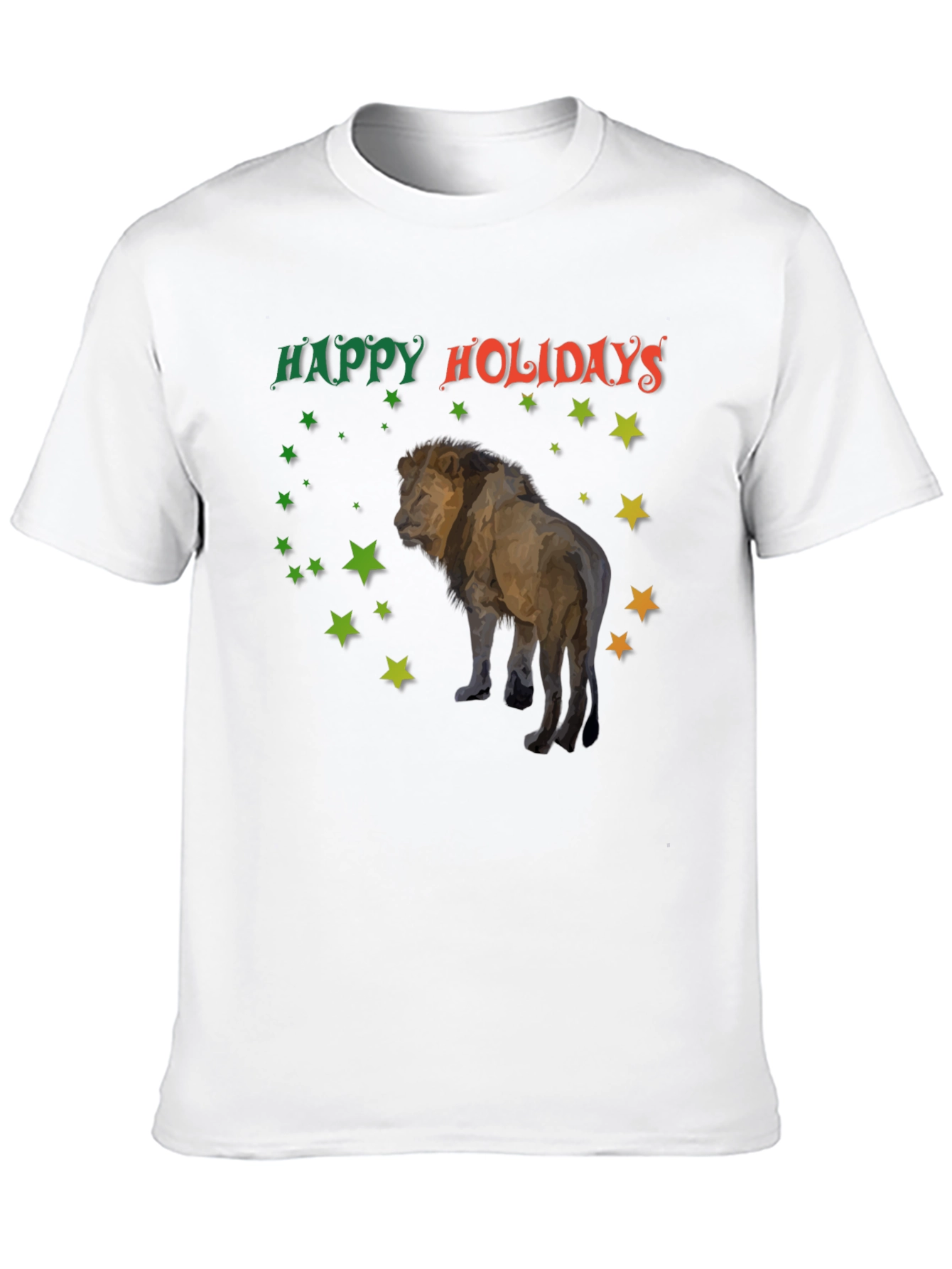 Black Happy Holidays Lion T-Shirt view 10