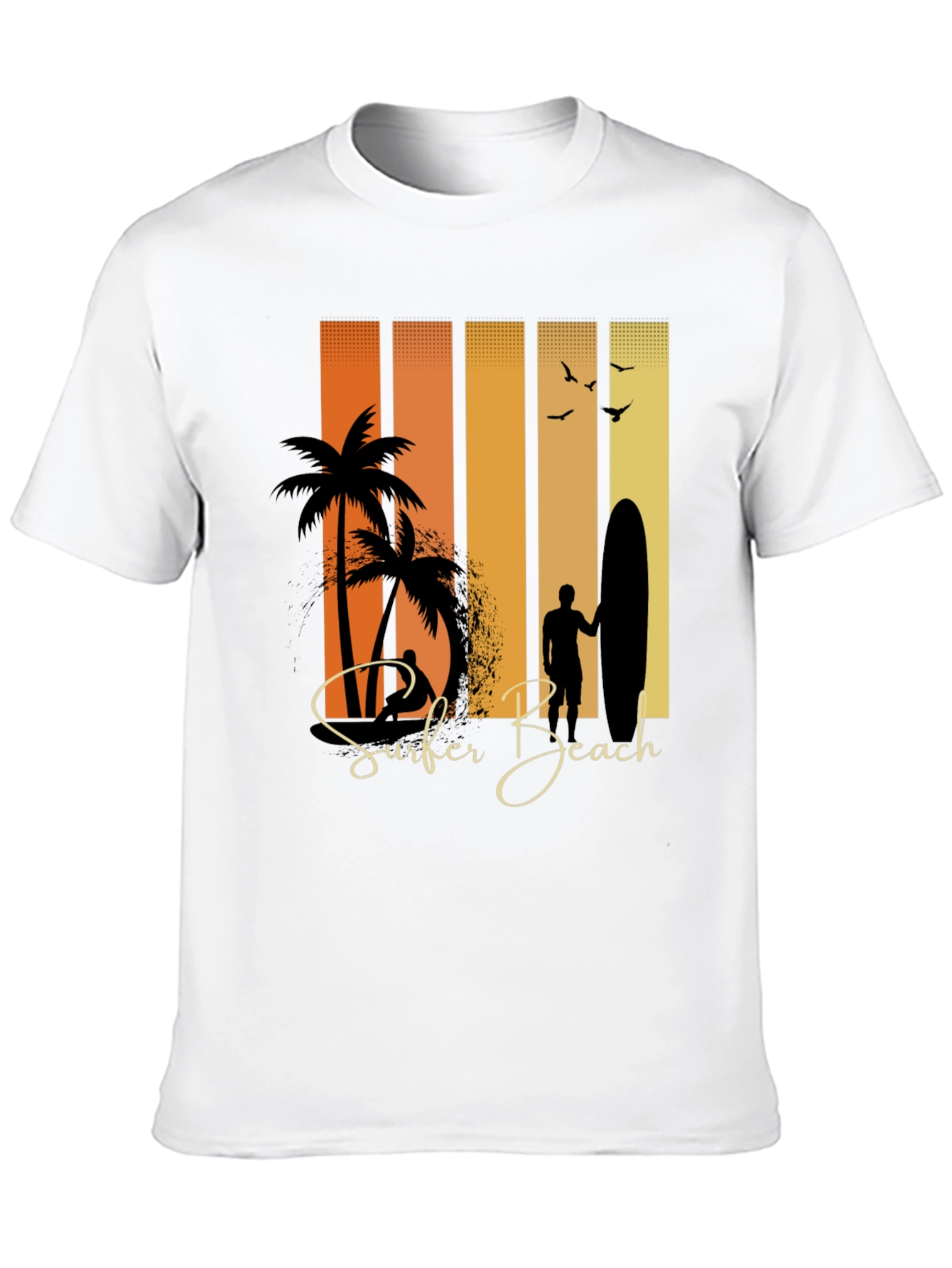Black Surfer Beach Graphic Tee - Stylish Summer Wear view 10