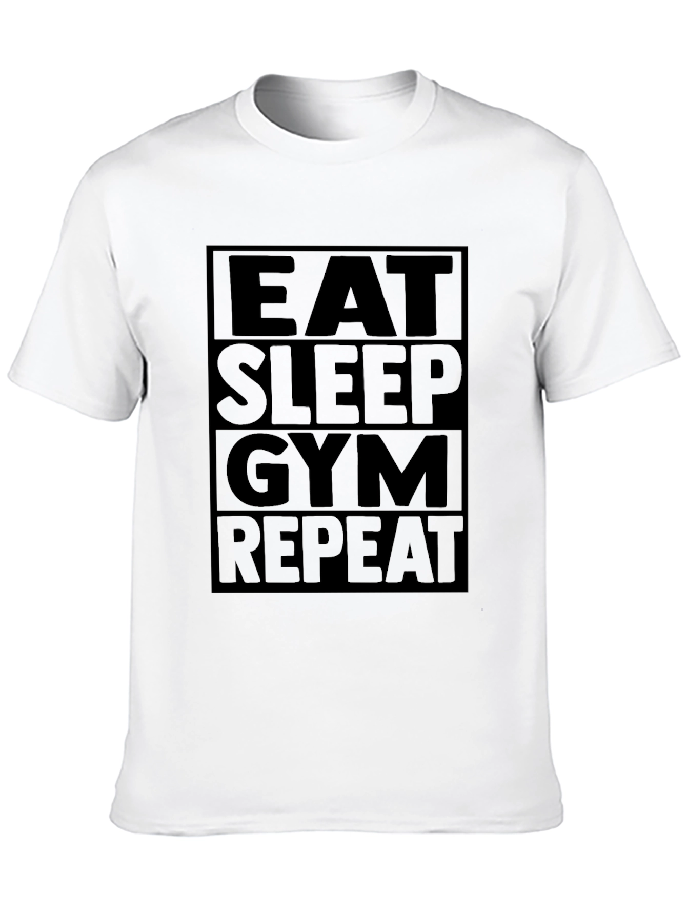 Black Eat Sleep Gym Repeat T-Shirt - Black Fitness Tee view 10