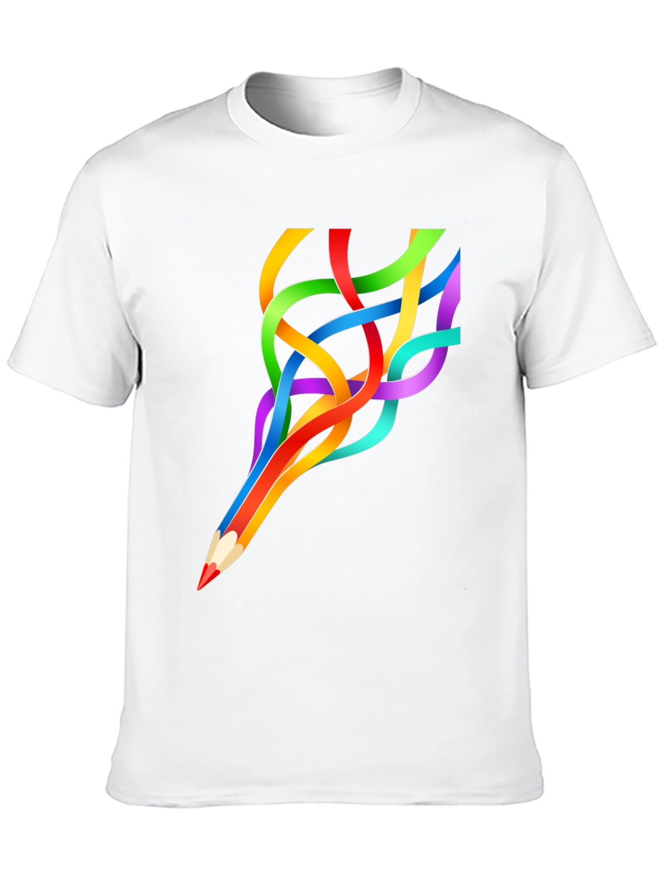 Black Colorful Pencil Stream T-Shirt view 10
