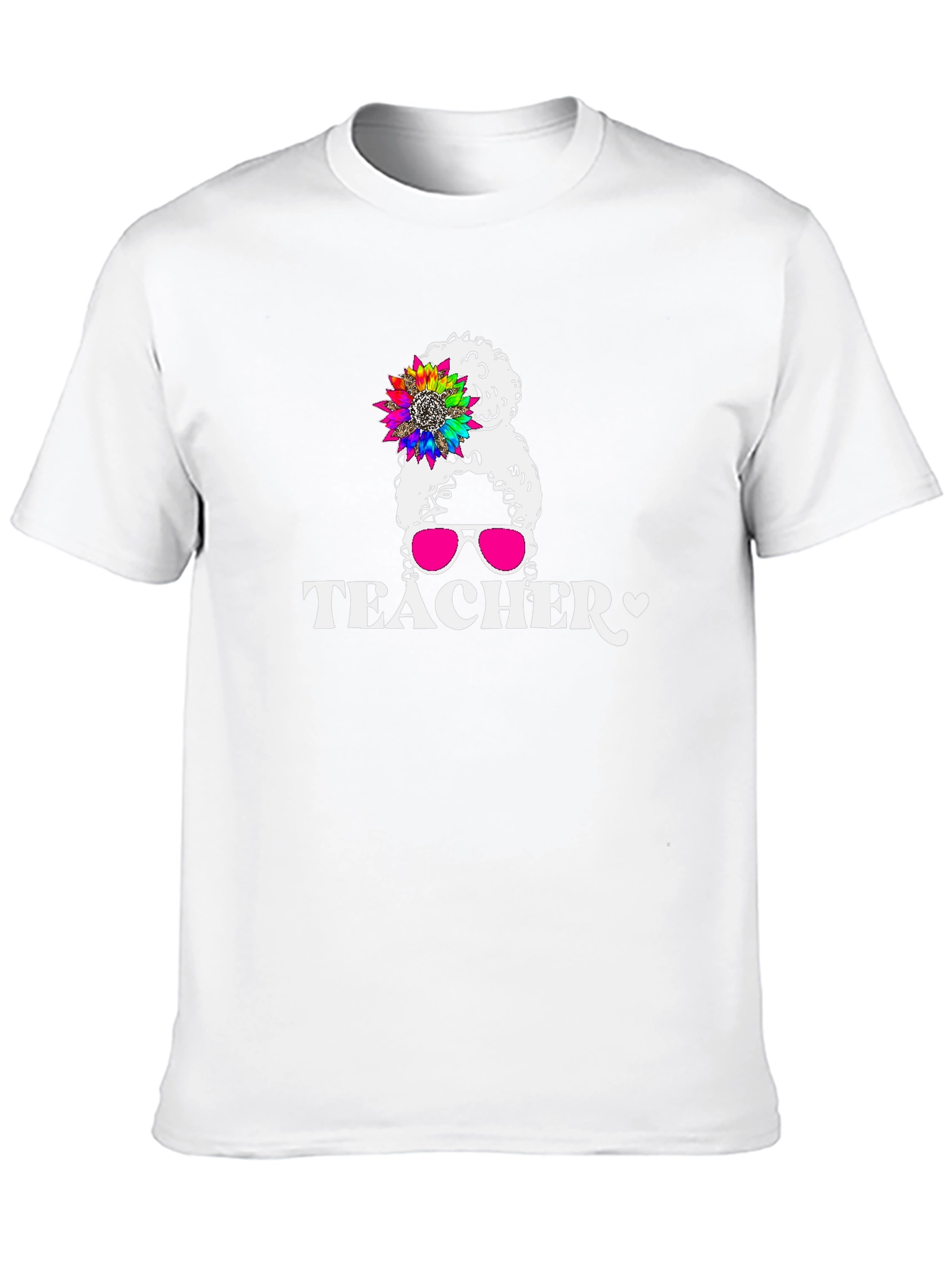 Black Teacher Messy Bun Graphic T-Shirt view 10