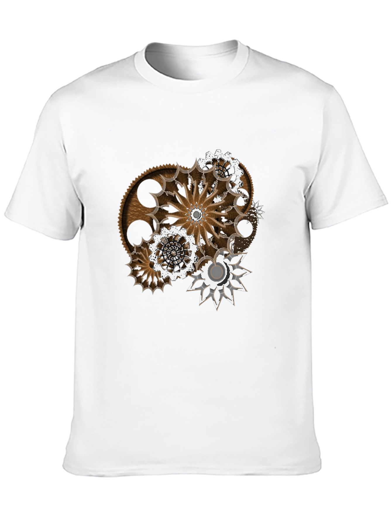 Black Steampunk Gear Graphic T-Shirt - Unique Design view 10