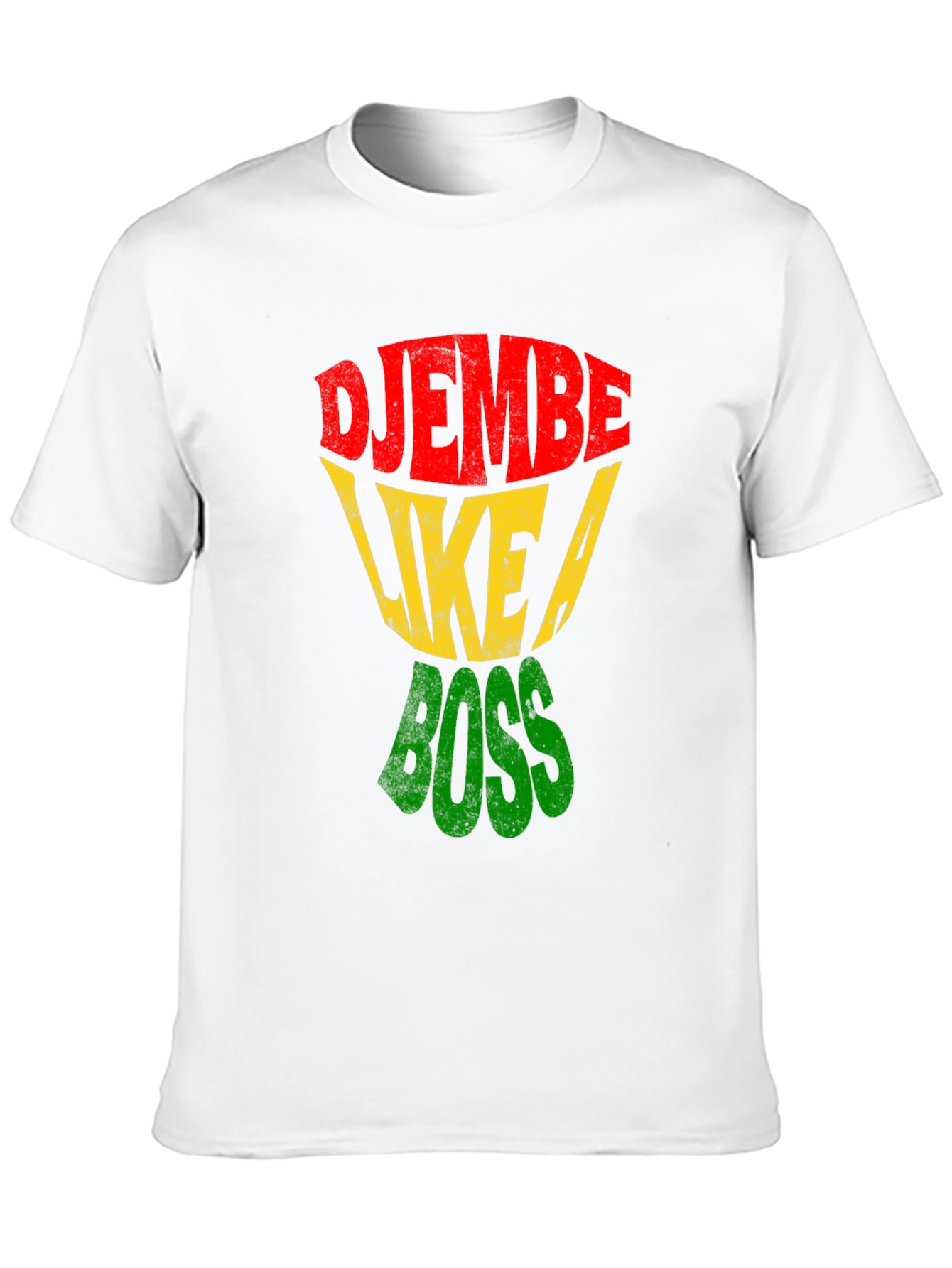 Black Djembe Like a Boss T-Shirt - Rasta Colors view 10