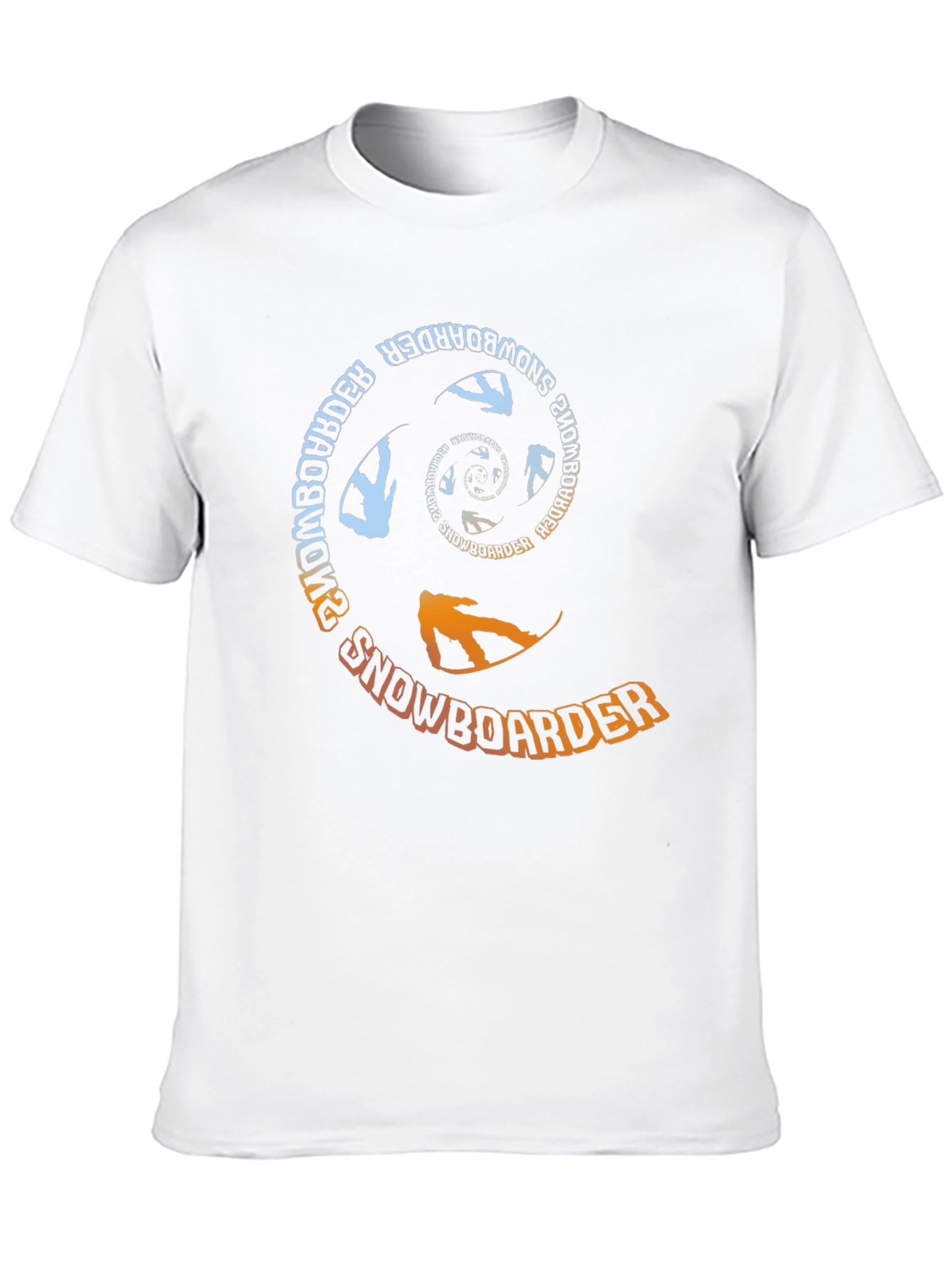 Black Snowboarder Spiral Graphic Tee - Cool Winter Sport Shirt view 10