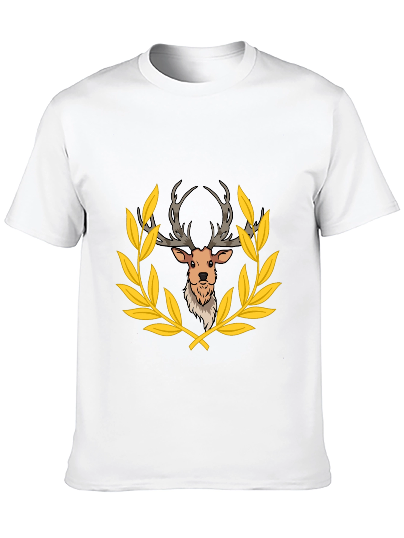 Black Deer Laurel Wreath Black T-Shirt view 10