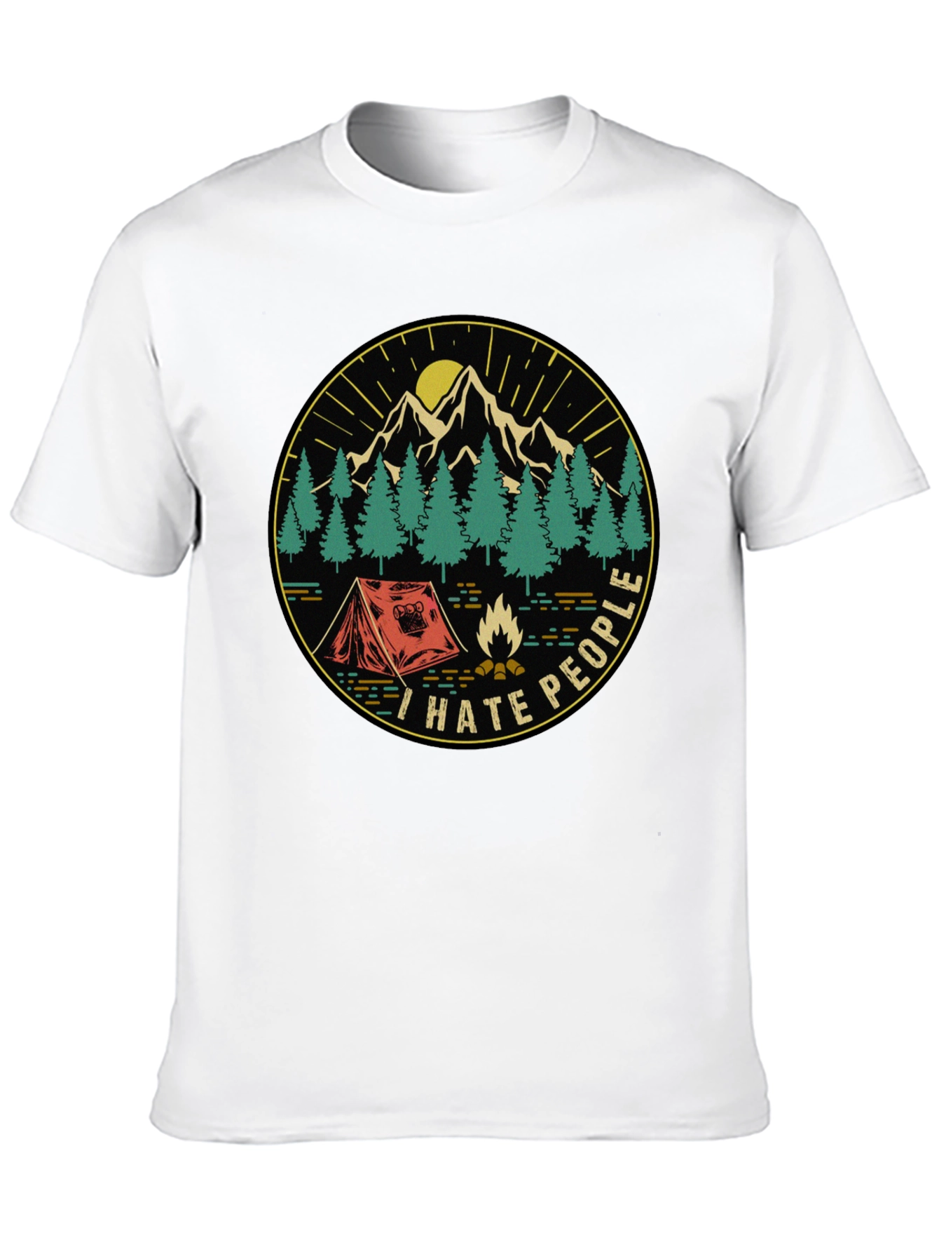 Black I Hate People Camping T-Shirt - Nature Lover Tee view 10