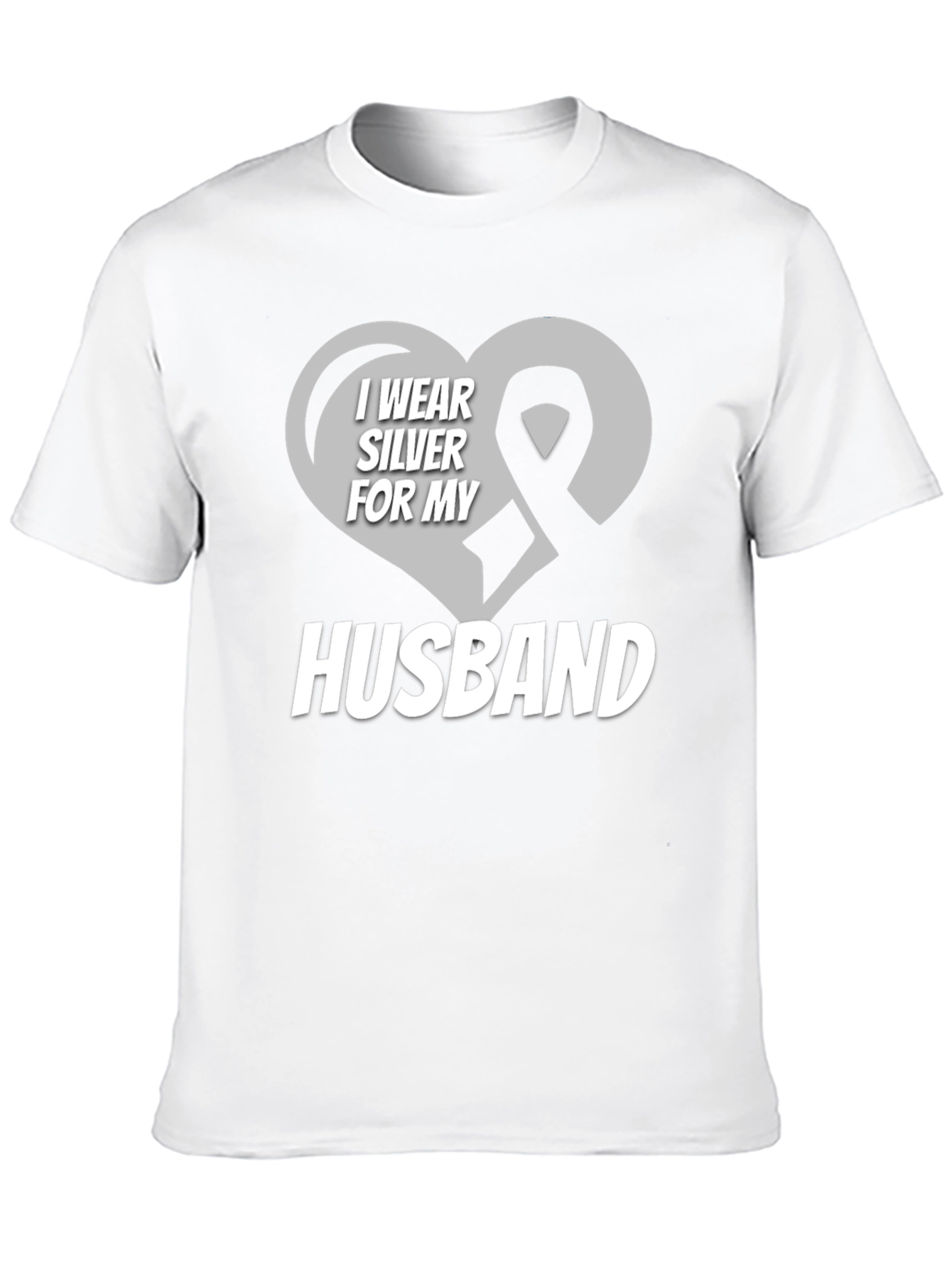 Black I Wear Silver for My Husband T-Shirt view 10