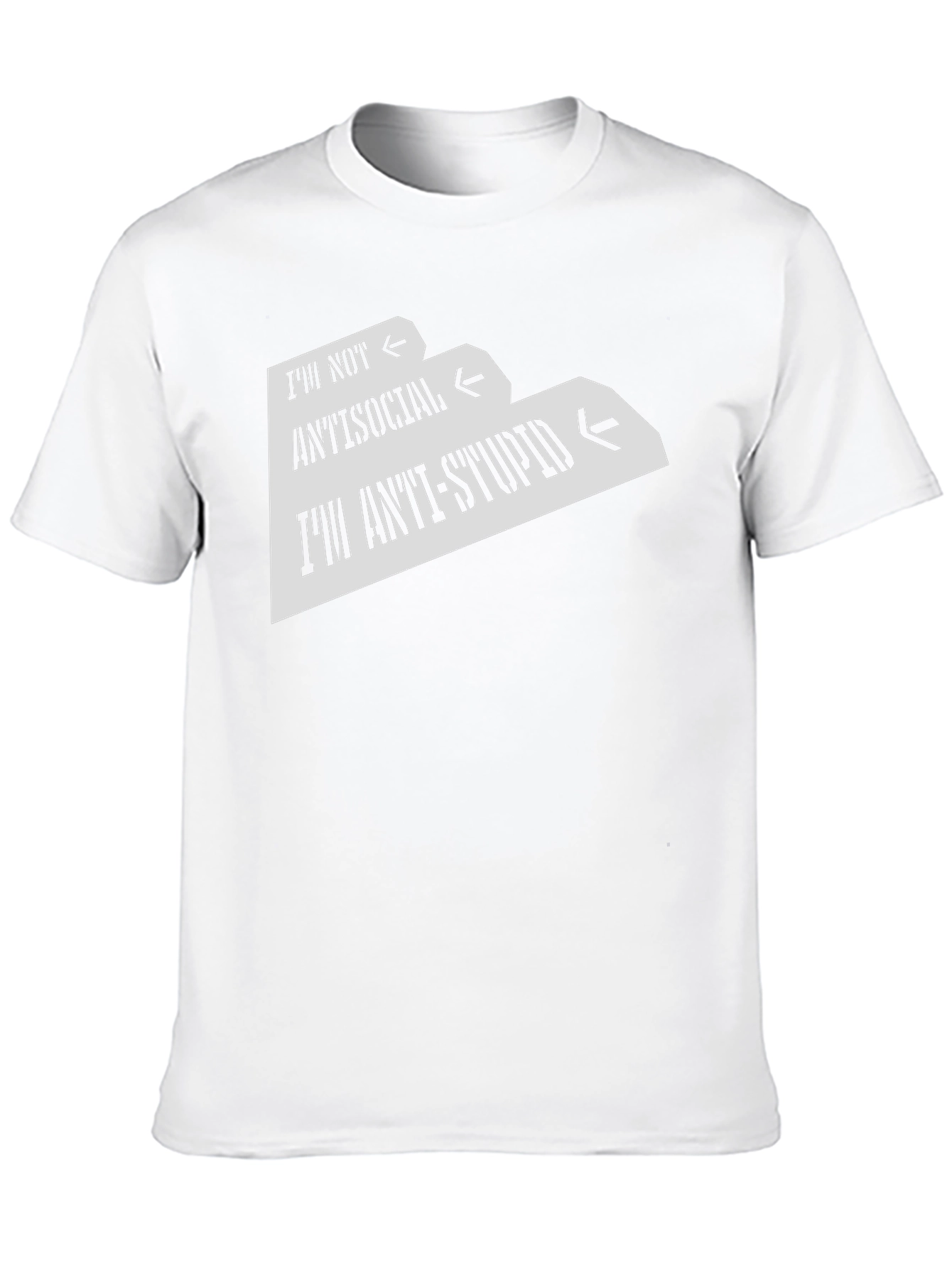 Black Anti-Stupid Graphic Tee - Funny Sarcastic T-Shirt view 10