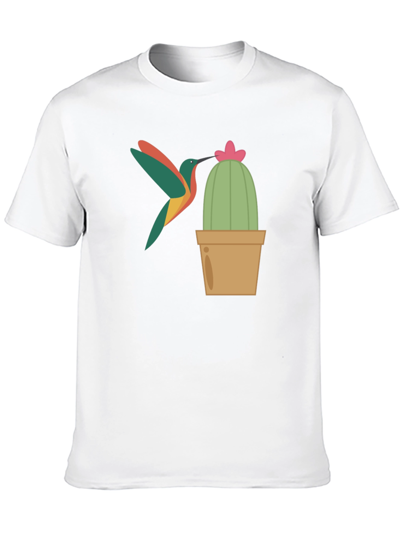 Black Hummingbird & Cactus Graphic T-Shirt - Black view 10