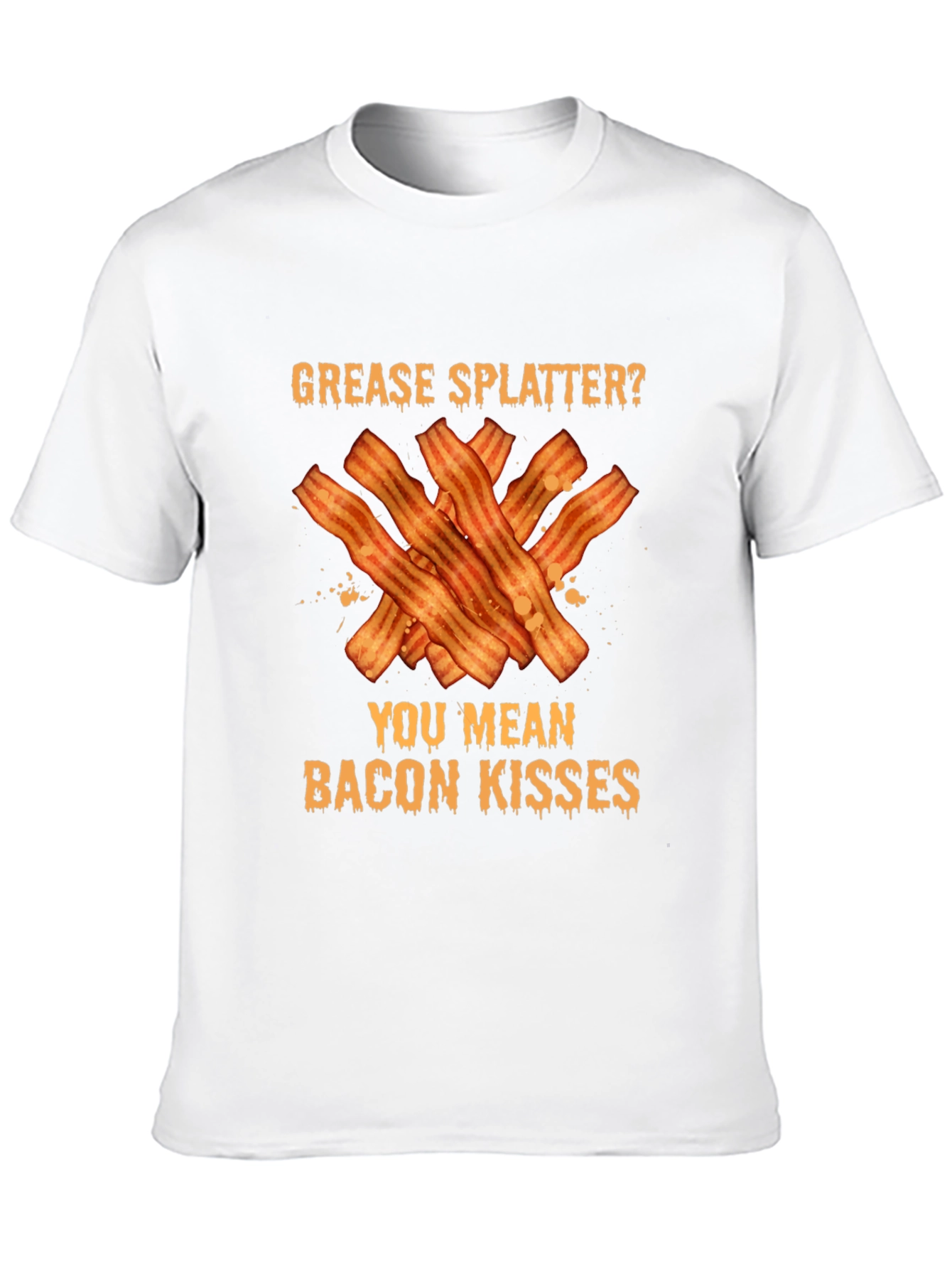 Black Bacon Kisses Graphic Tee - Novelty Food Lover T-Shirt view 10