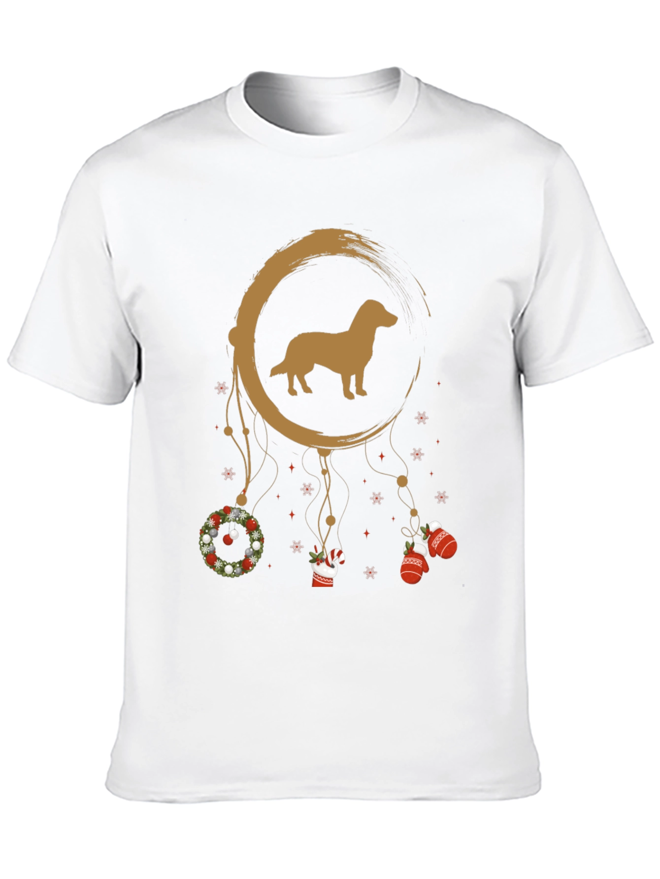 Black Dog Dreamcatcher Christmas T-Shirt view 10