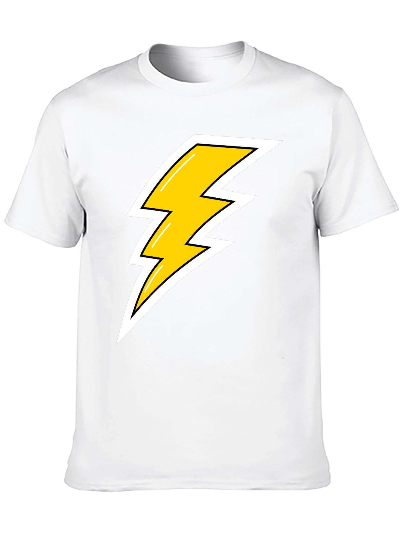 Black Black T-Shirt with Lightning Bolt Graphic view 10