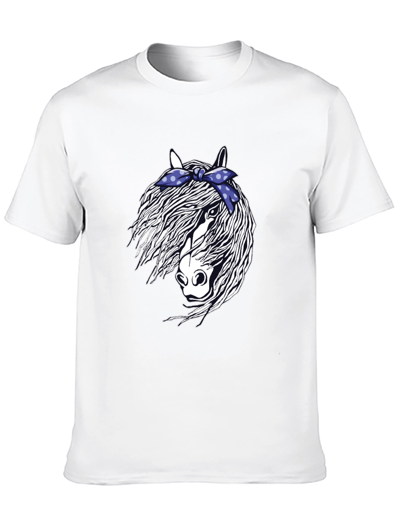 Black Horse with Bandana Graphic Tee view 10