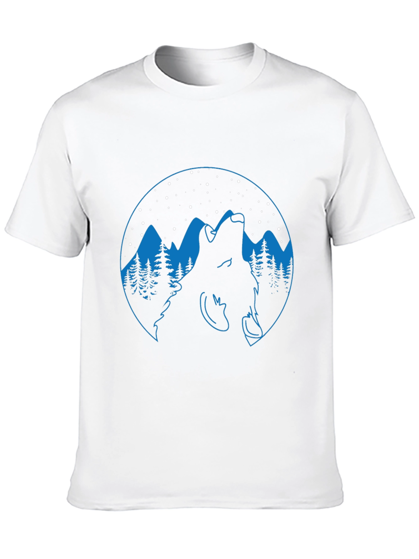 Black Wolf Howling at Night Graphic Tee view 10