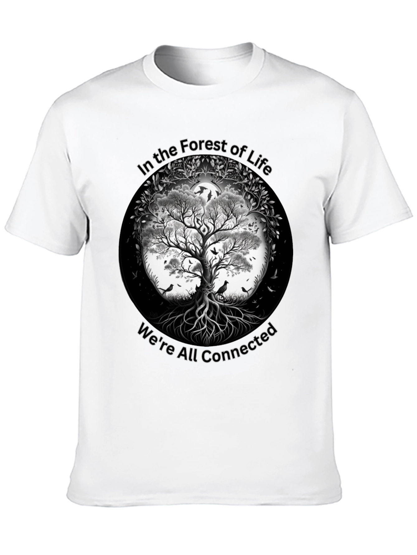 Black In the Forest of Life T-Shirt - Tree Design view 10