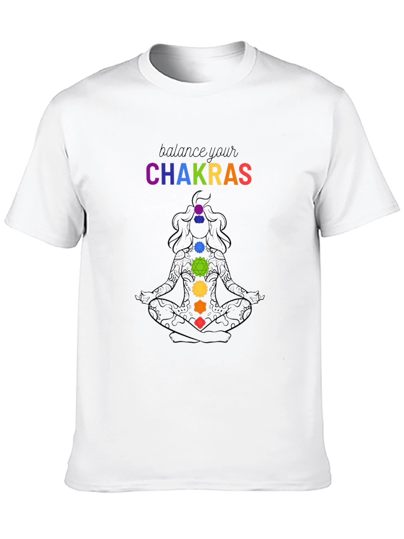 Black Chakra Balance T-Shirt: Meditate in Style view 10