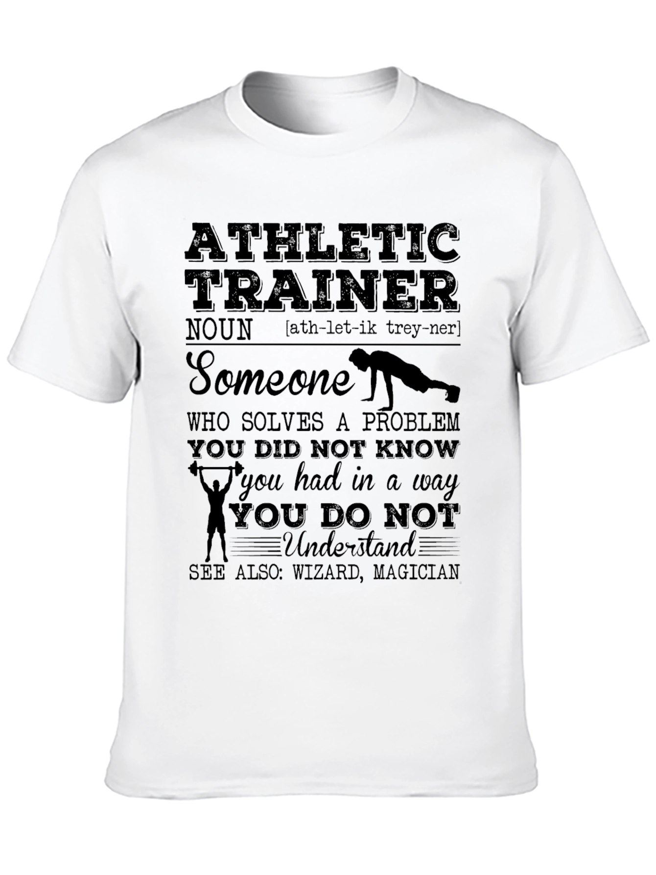 Black Athletic Trainer Definition T-Shirt view 10