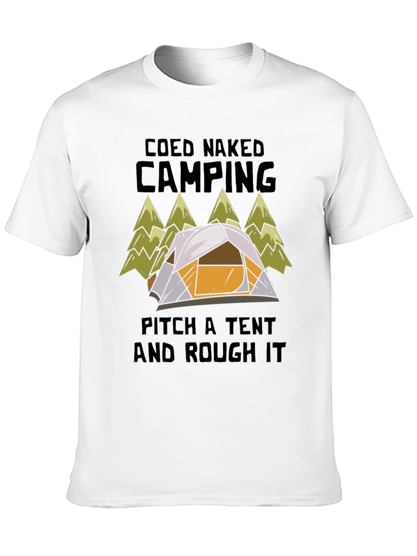 Black Coed Naked Camping Tent T-Shirt view 10