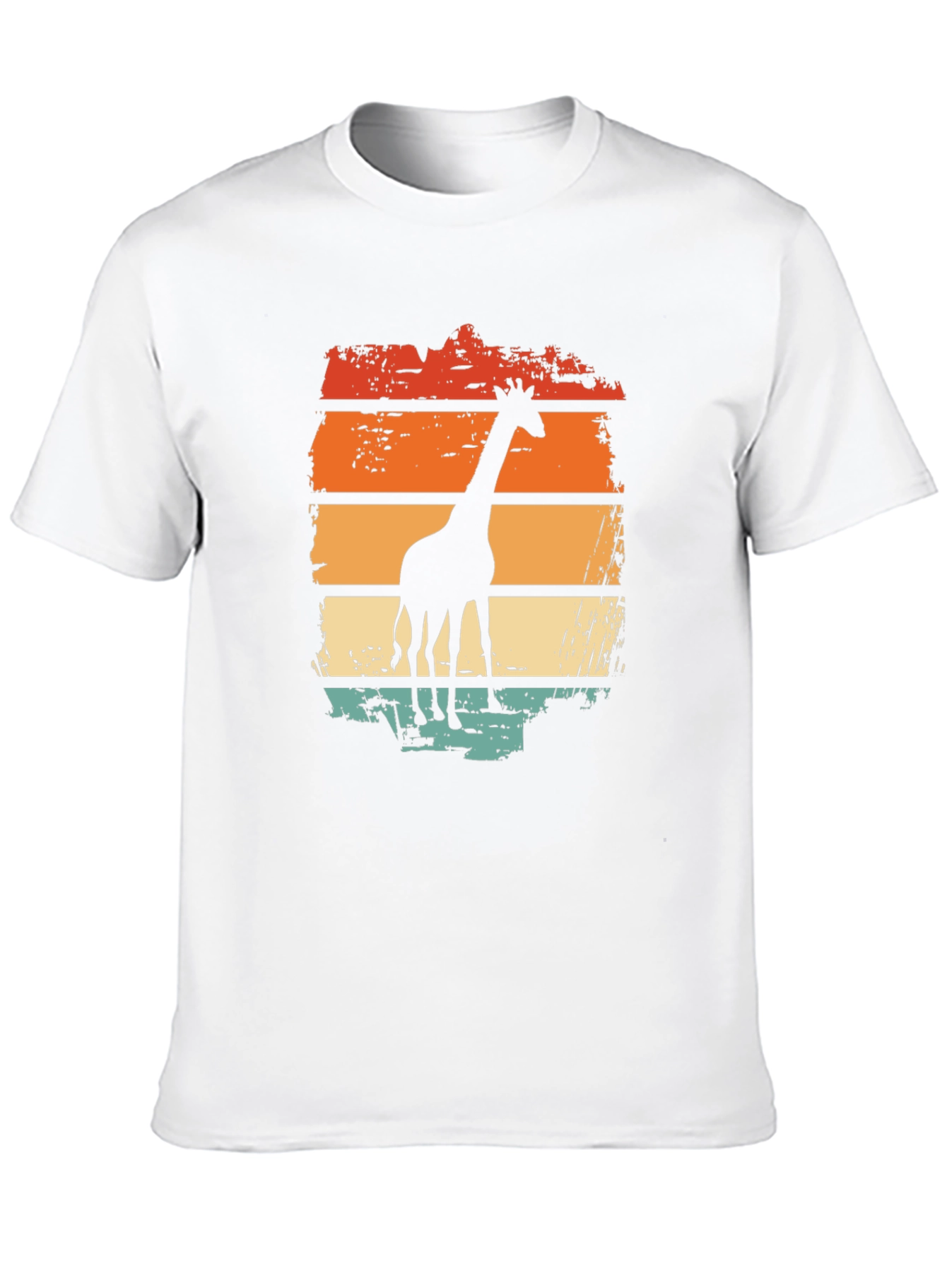 Black Giraffe Sunset Graphic Tee - Retro Style Black T-Shirt view 10