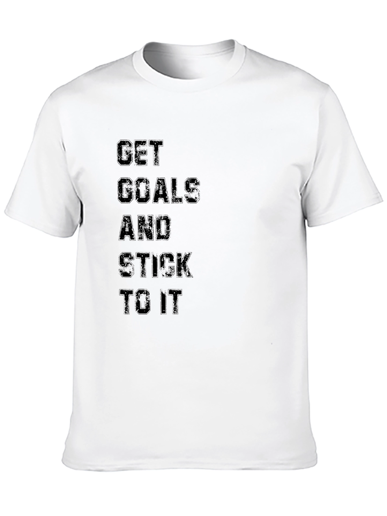 Motivational Black T-Shirt - Get Goals and Stick To It - 10