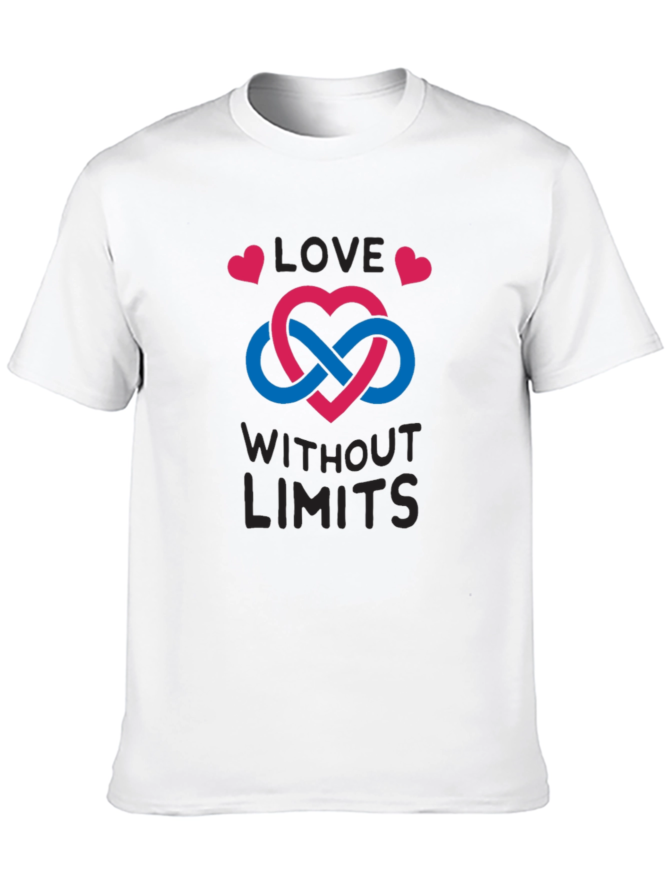 Black Love Without Limits T-Shirt - Infinity Heart Design view 10