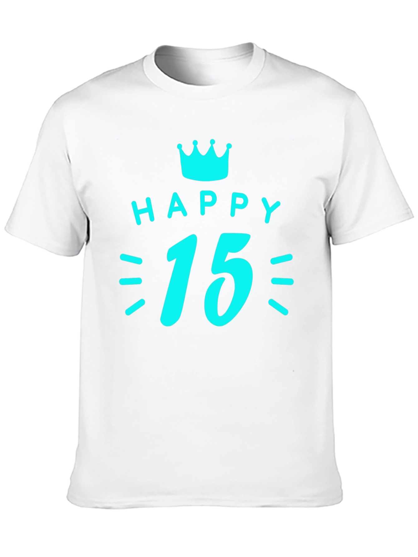 Black Happy 15th Birthday T-Shirt - Black Graphic Tee view 10