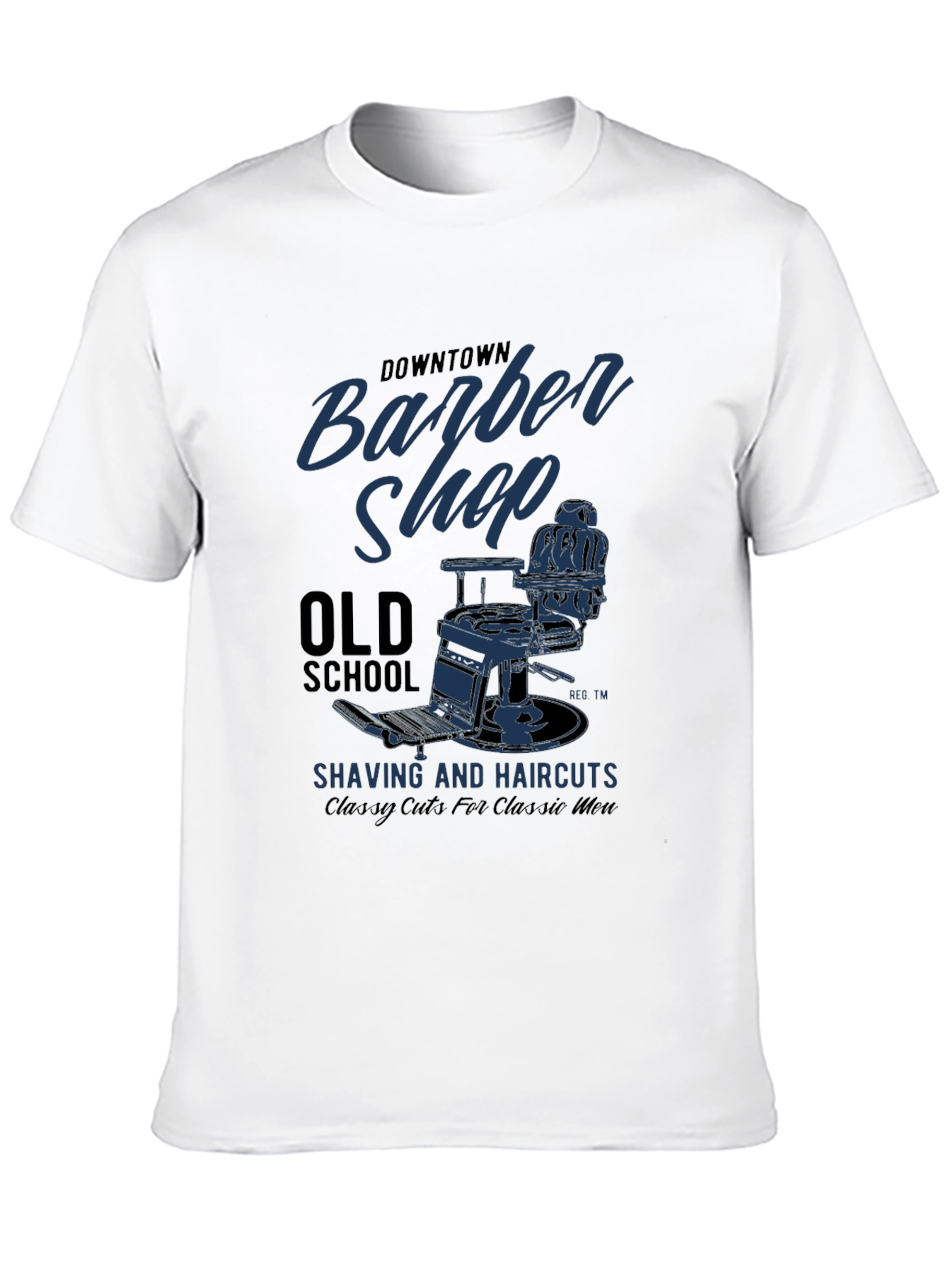 Black Downtown Barber Shop Old School Graphic T-Shirt view 10