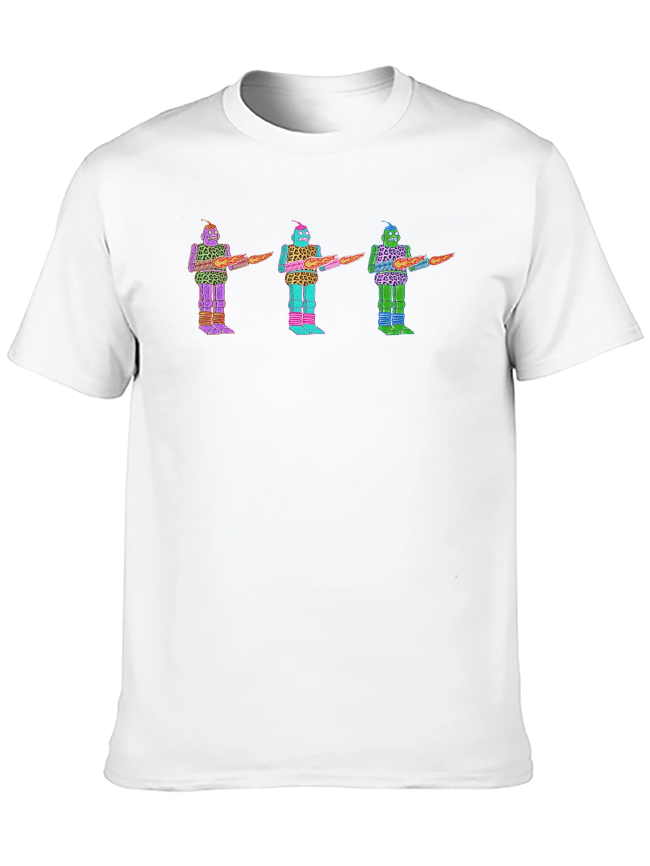 Black Retro Robot T-Shirt - Funky Graphic Tee view 10