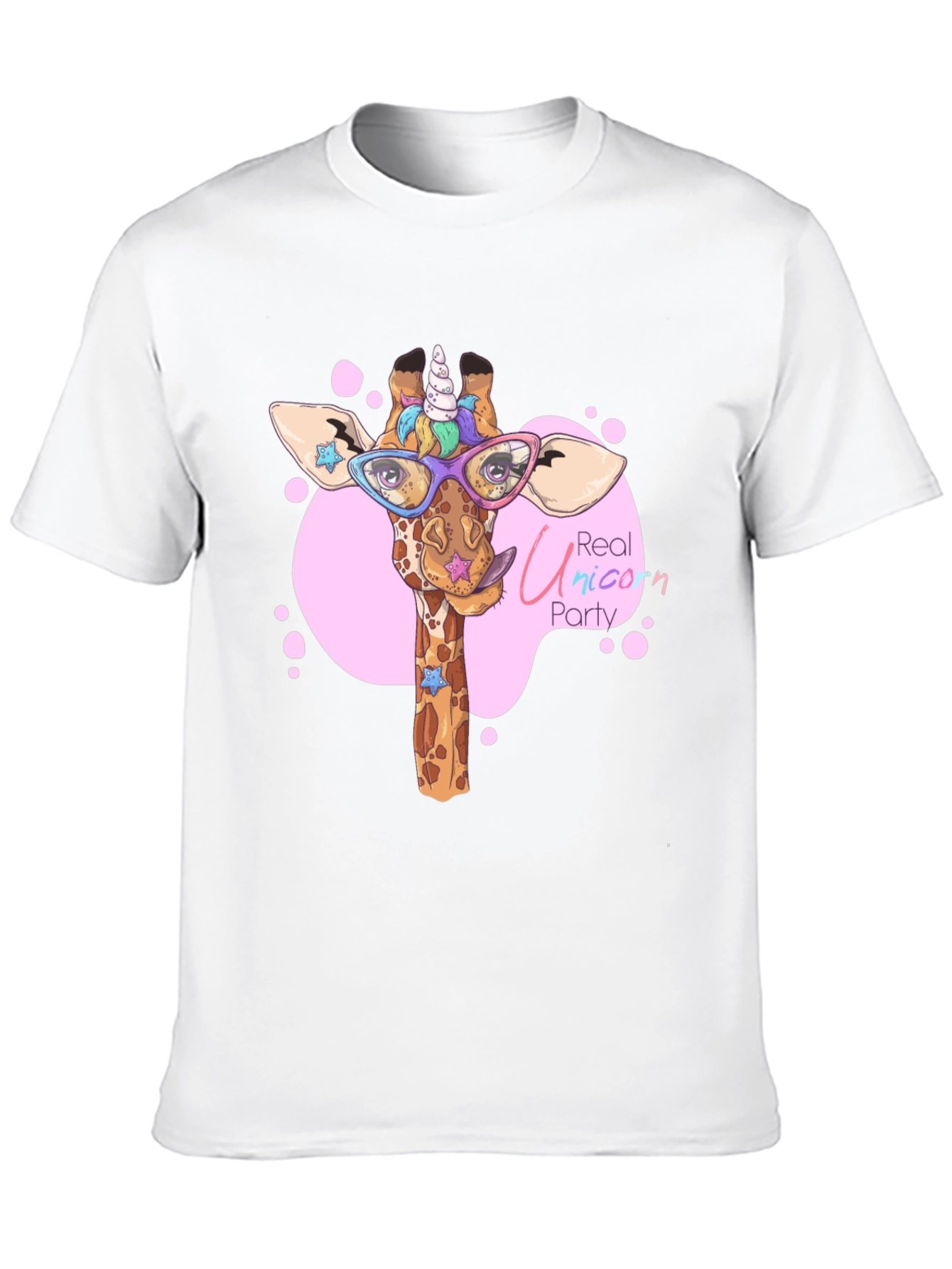 Black Giraffe Unicorn Party T-Shirt - Cute Cartoon Design view 10