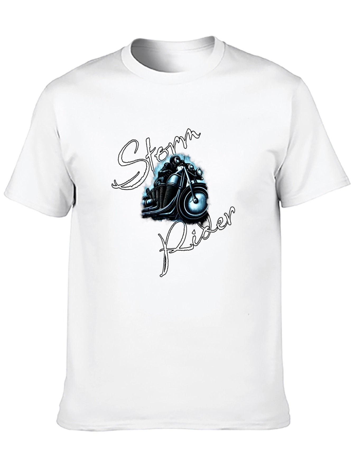 Black Storm Rider Graphic Tee - Black Cotton T-Shirt view 10