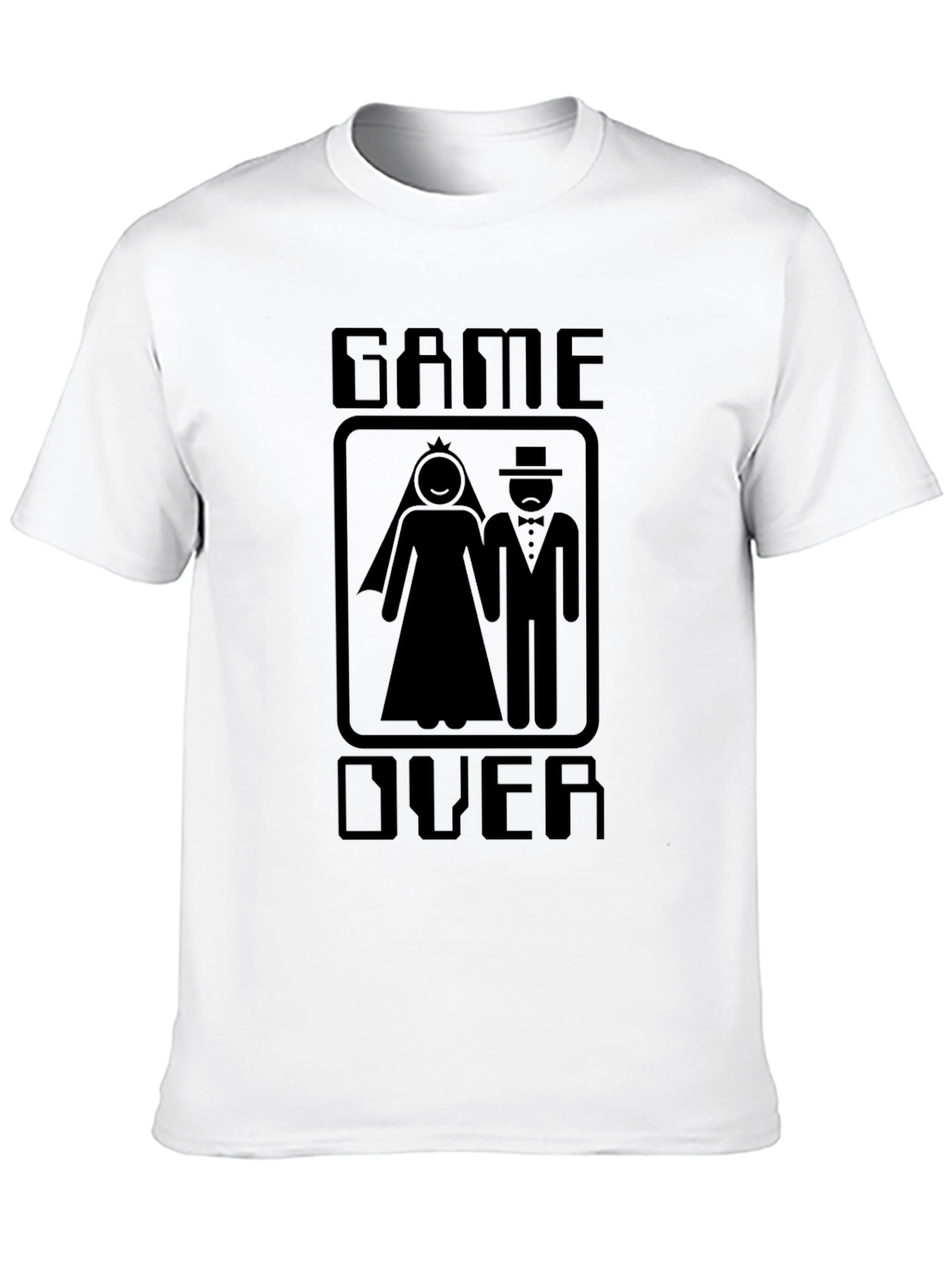 Black Game Over Wedding T-Shirt - Funny Groom Gift view 10