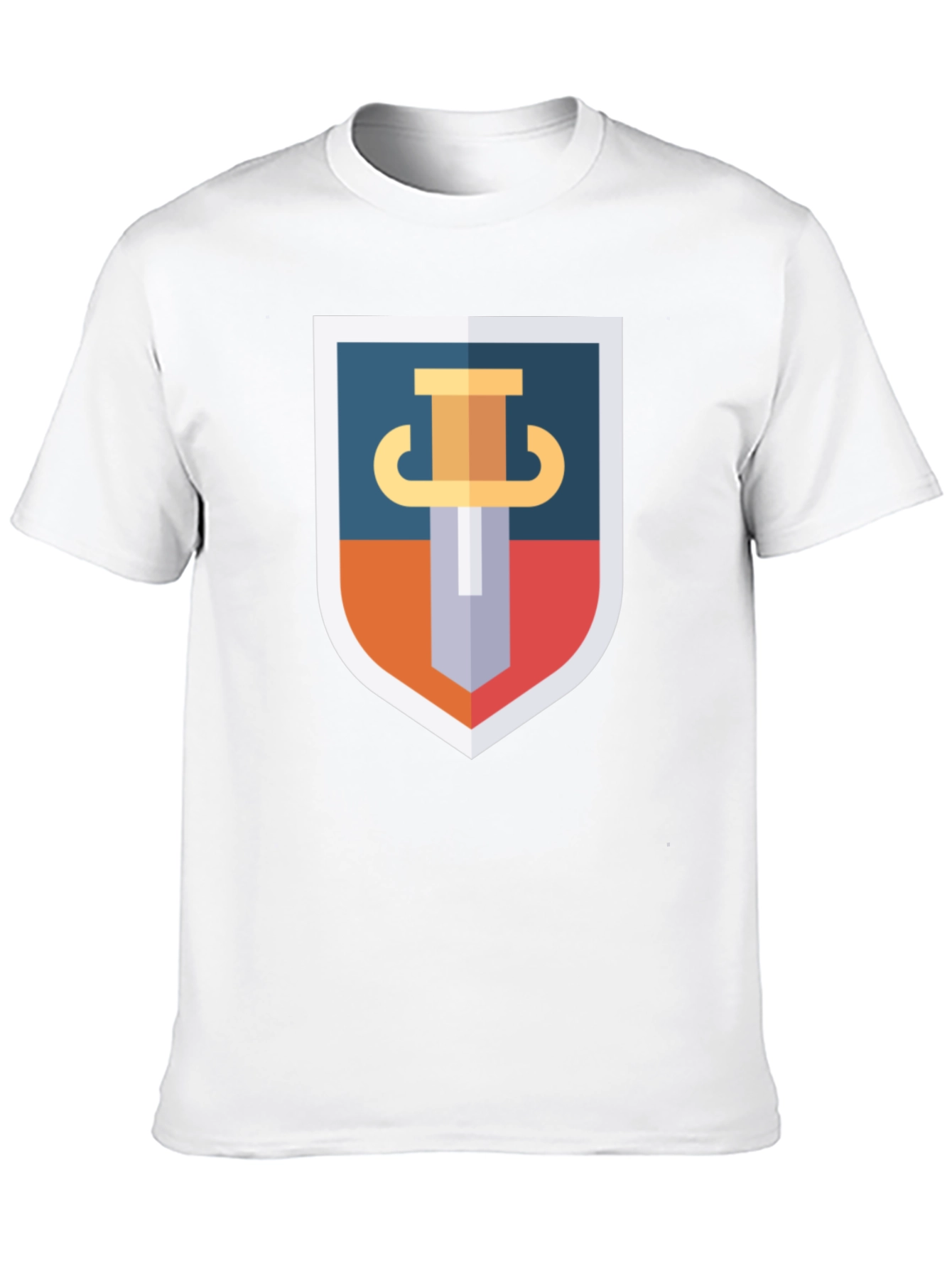 Black Sword Shield Graphic Tee - Black Cotton T-Shirt view 10