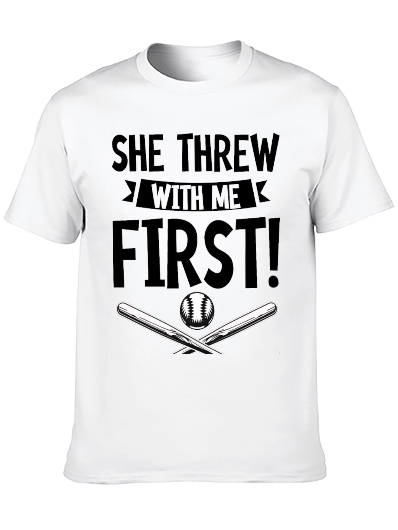 Black She Threw With Me First Baseball T-Shirt view 10