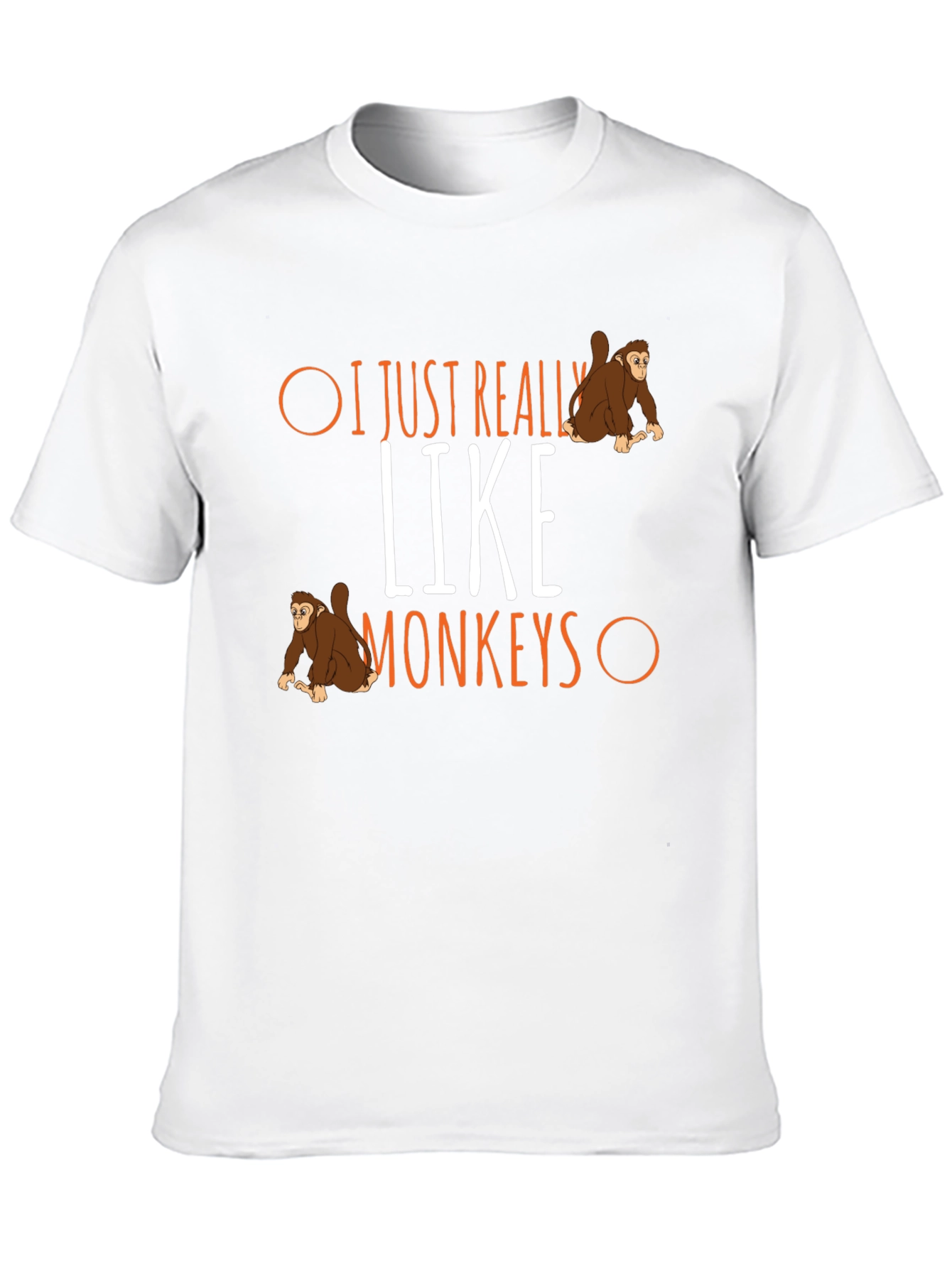 Black I Just Really Like Monkeys Graphic T-Shirt view 10