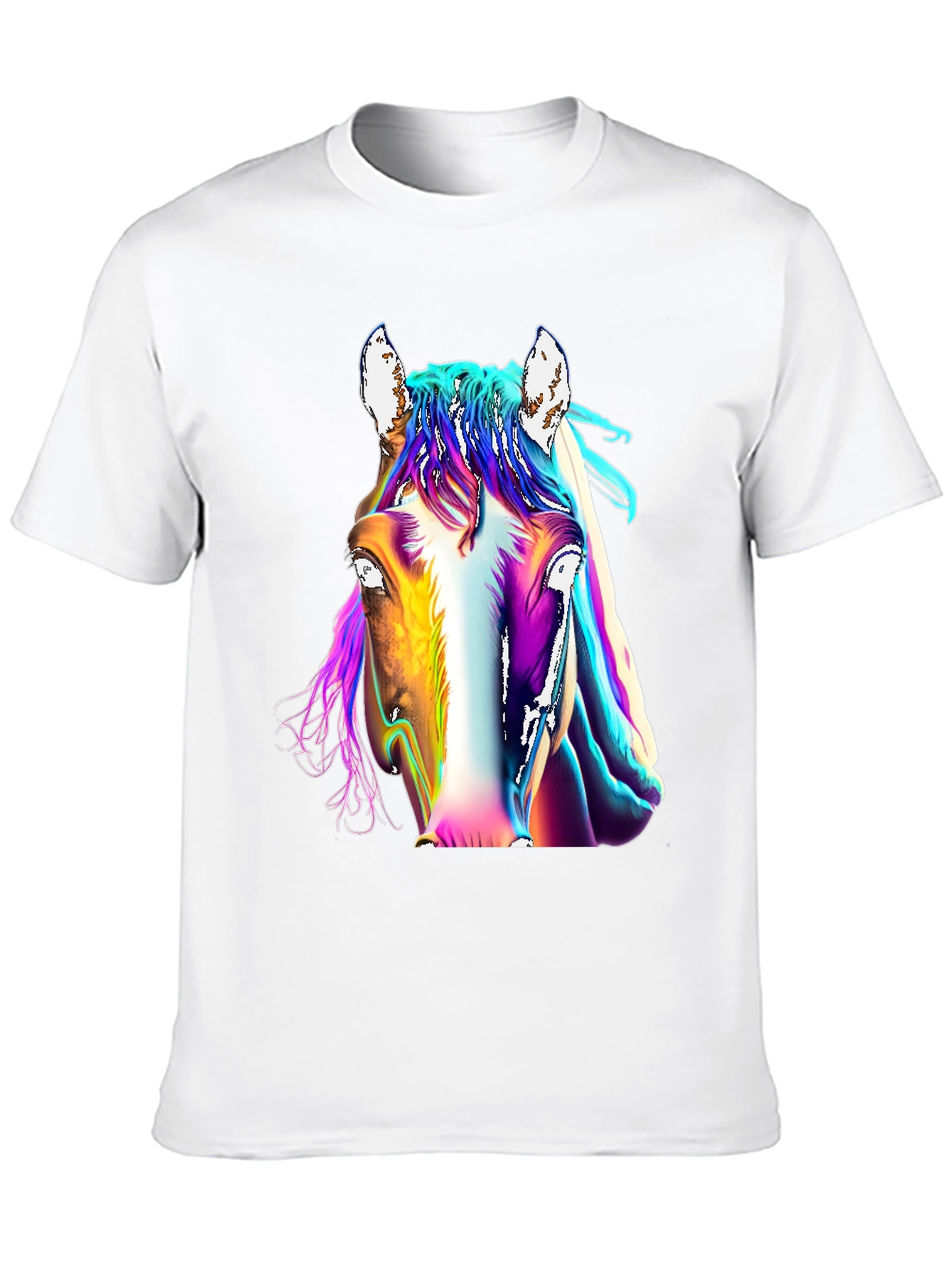Black Colorful Horse Graphic Tee - Unisex T-Shirt view 10