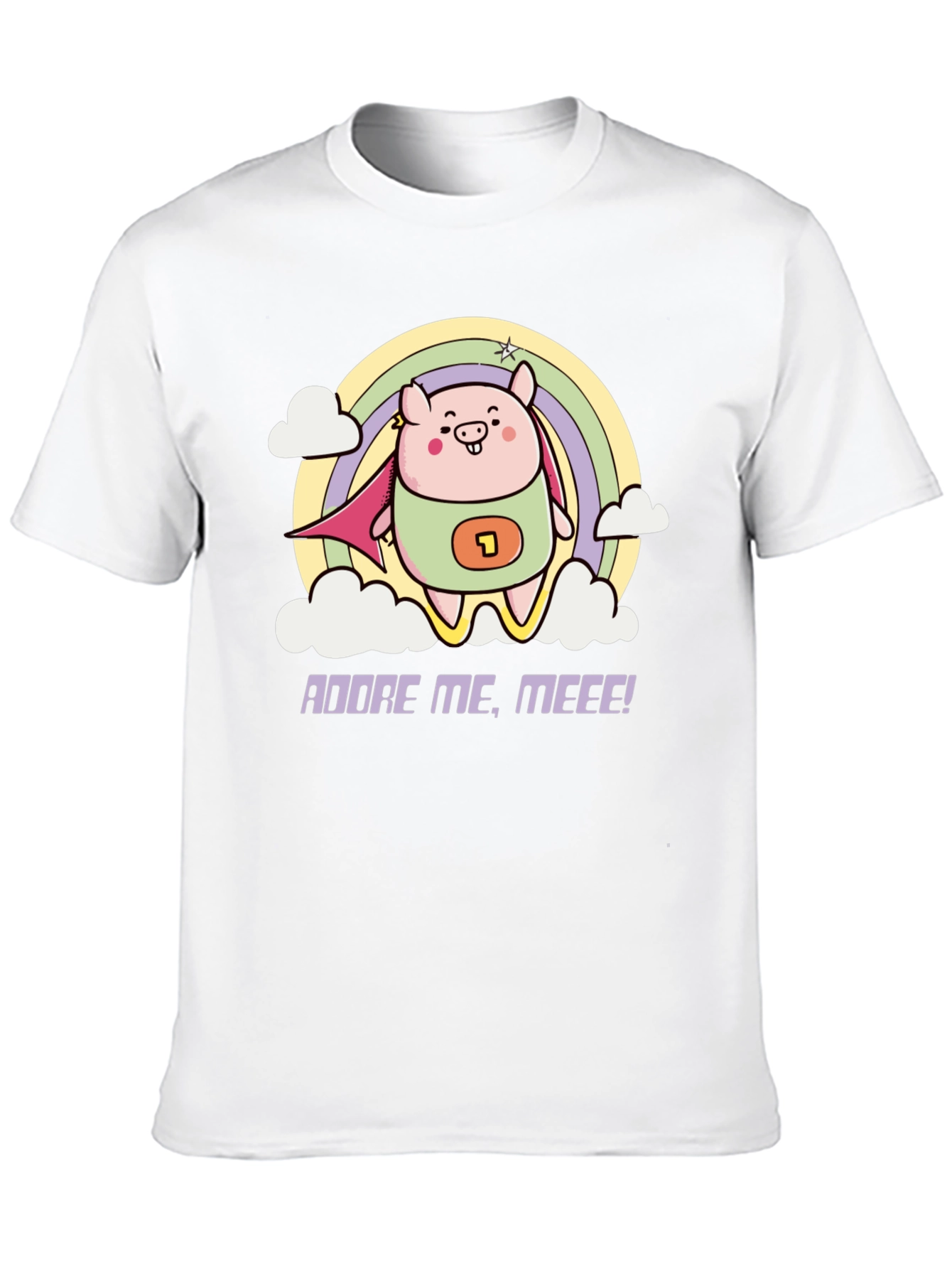Black Adorable Superhero Pig T-Shirt view 10