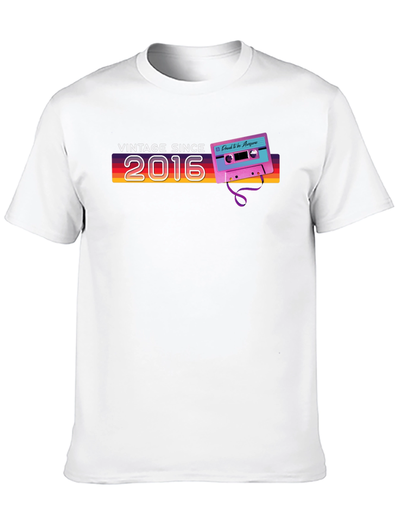 Black Vintage Since 2016 Cassette Tape Graphic T-Shirt view 10