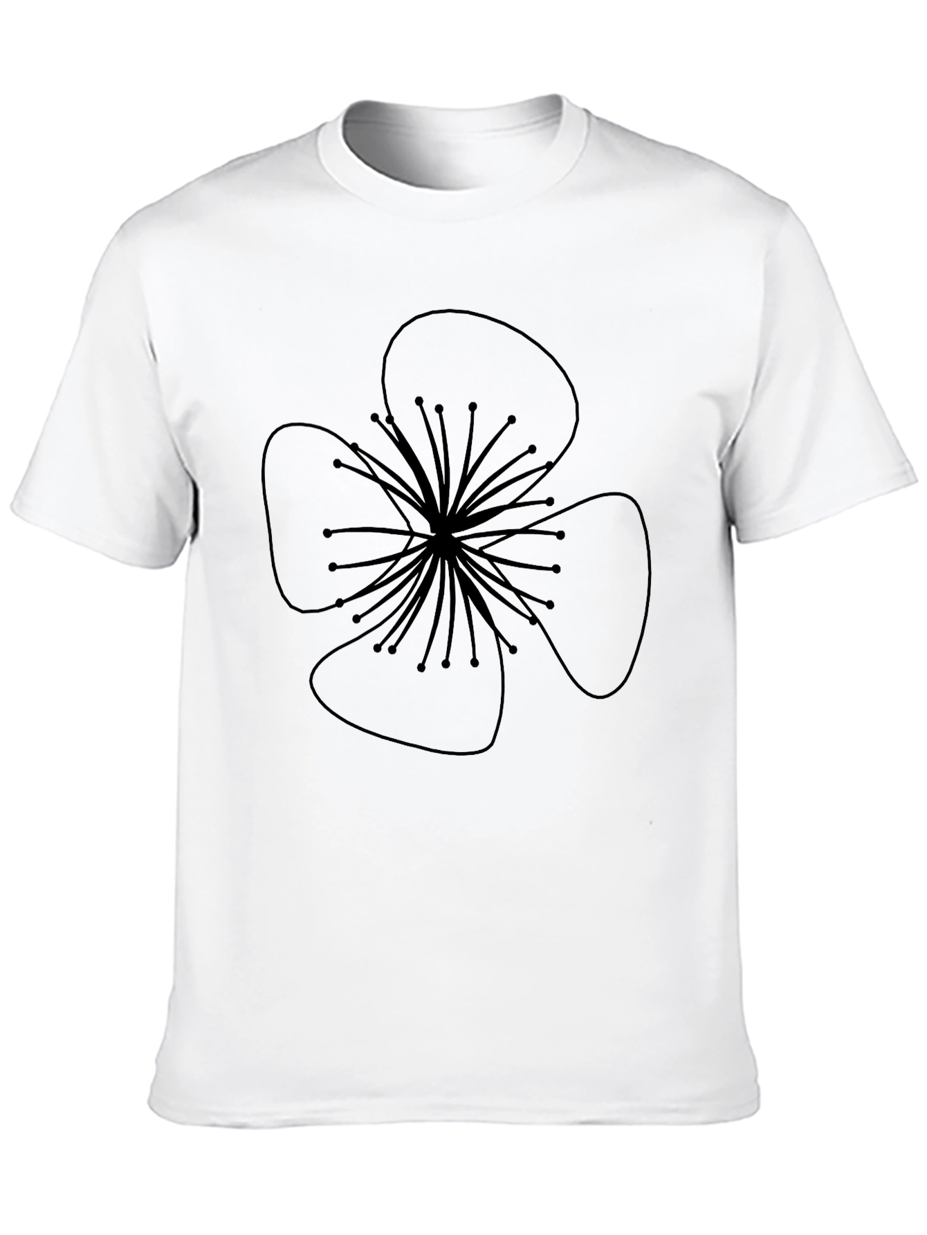 Black Black T-Shirt with Flower Design view 10