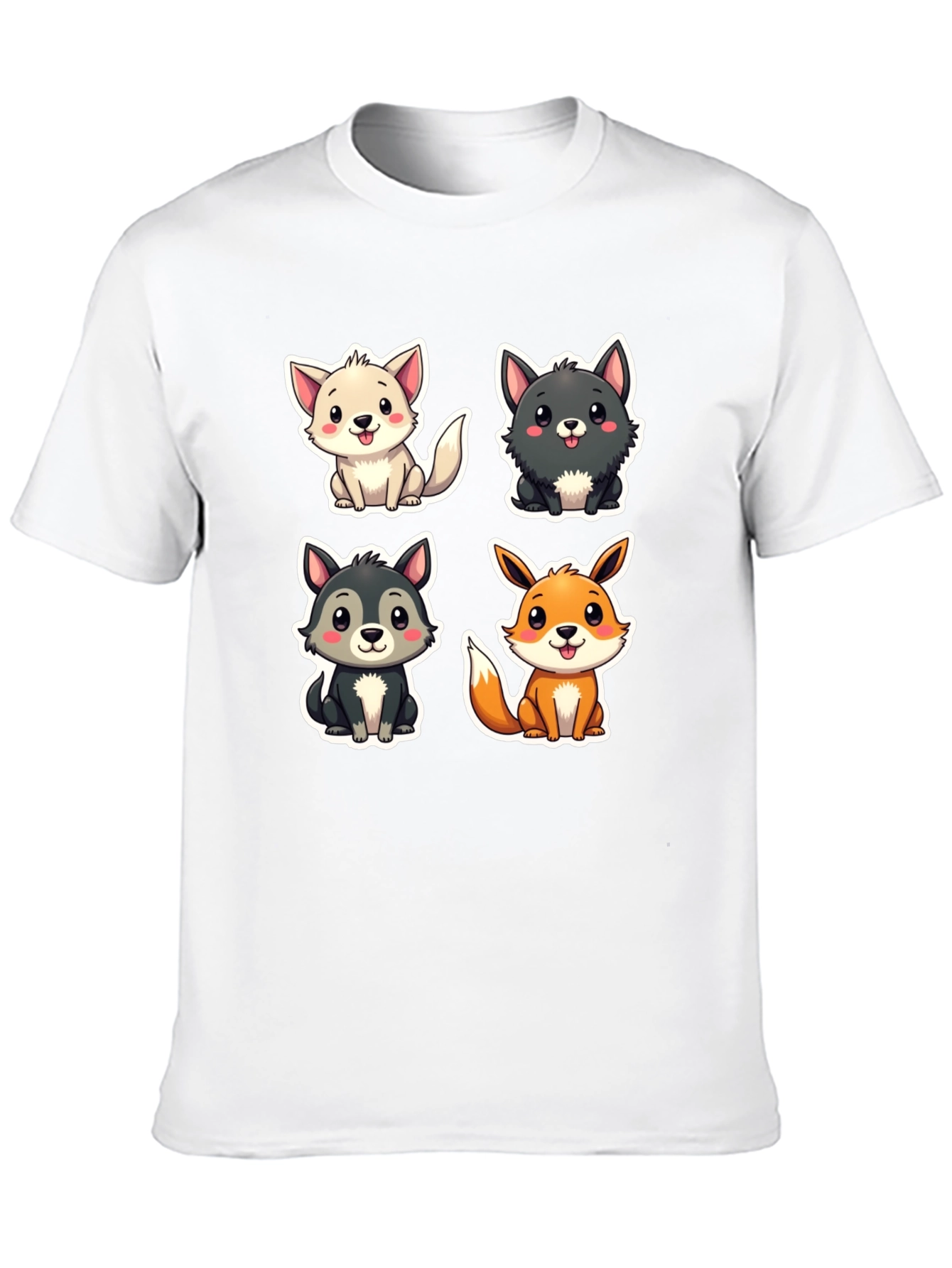 Black Cute Cartoon Animal T-Shirt view 10