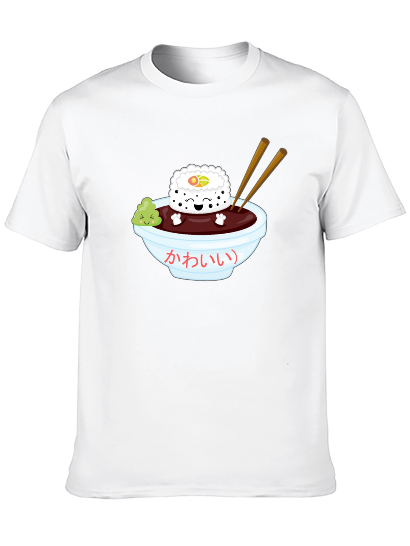 Black Sushi Kawaii T-Shirt - Unisex Black Tee view 10