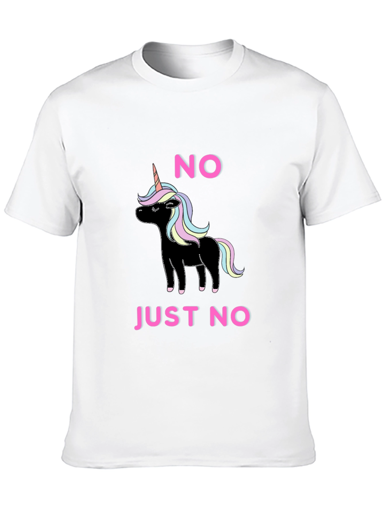 Black No Just No Unicorn T-Shirt Funny Graphic Tee view 10