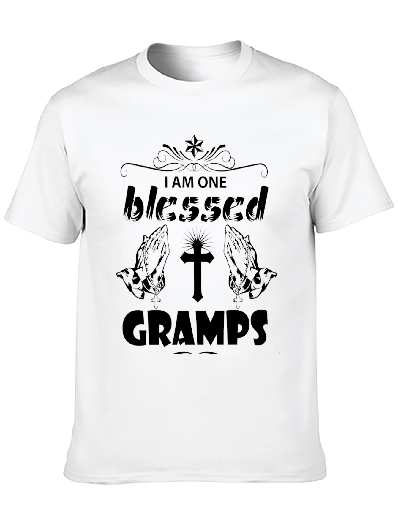 Black Blessed Gramps Black T-Shirt view 10
